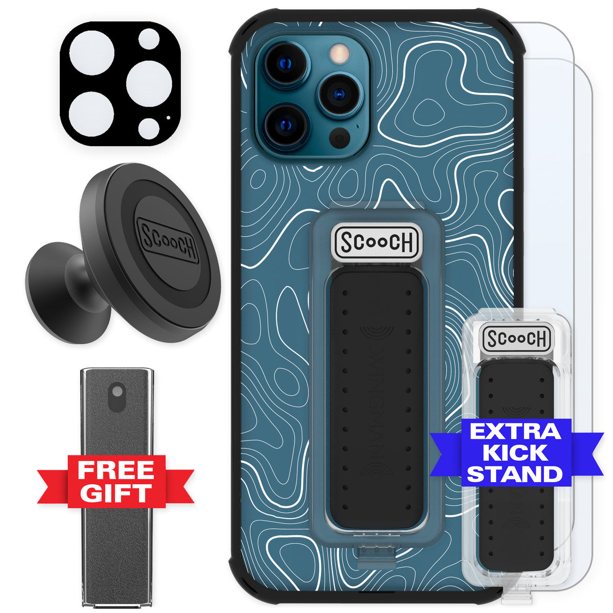 Scooch Wingman Topography for iPhone 12 Pro — Defender Bundle