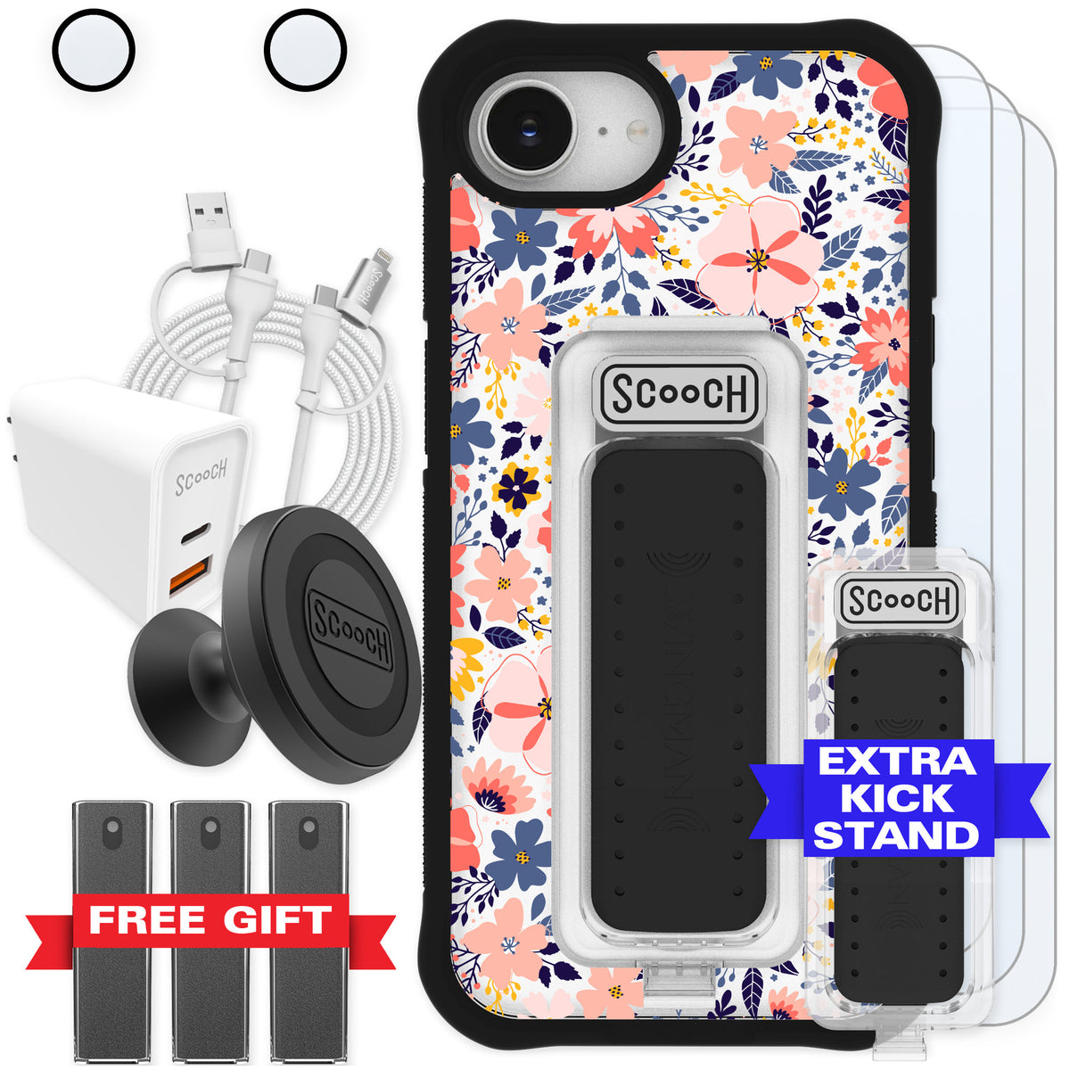 Scooch Wingman Wildflowers for iPhone 17e — Ultimate Bundle