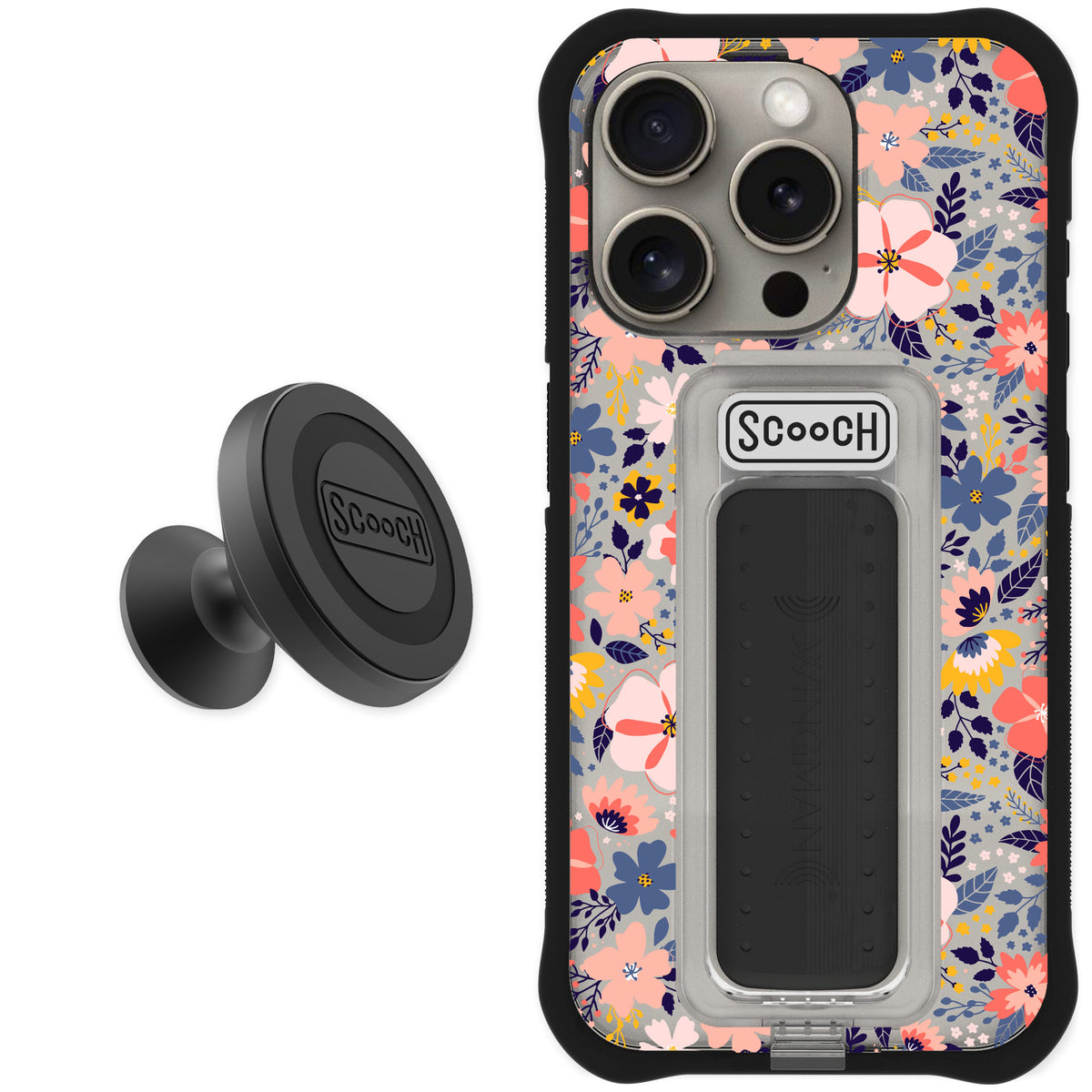 Scooch Wingman Wildflowers for iPhone 15 Pro — Starter Bundle