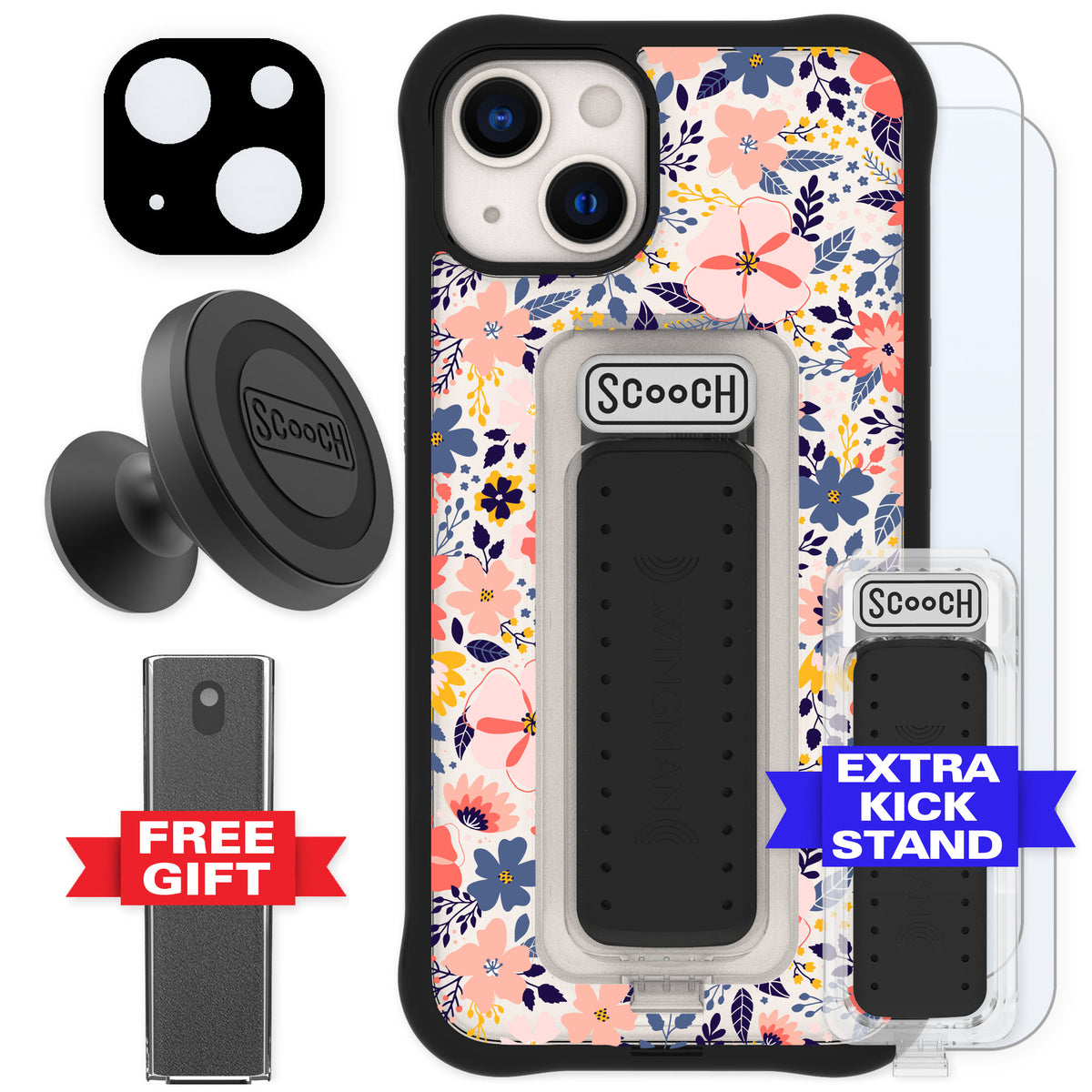 Scooch Wingman Wildflowers for iPhone 13 — Defender Bundle