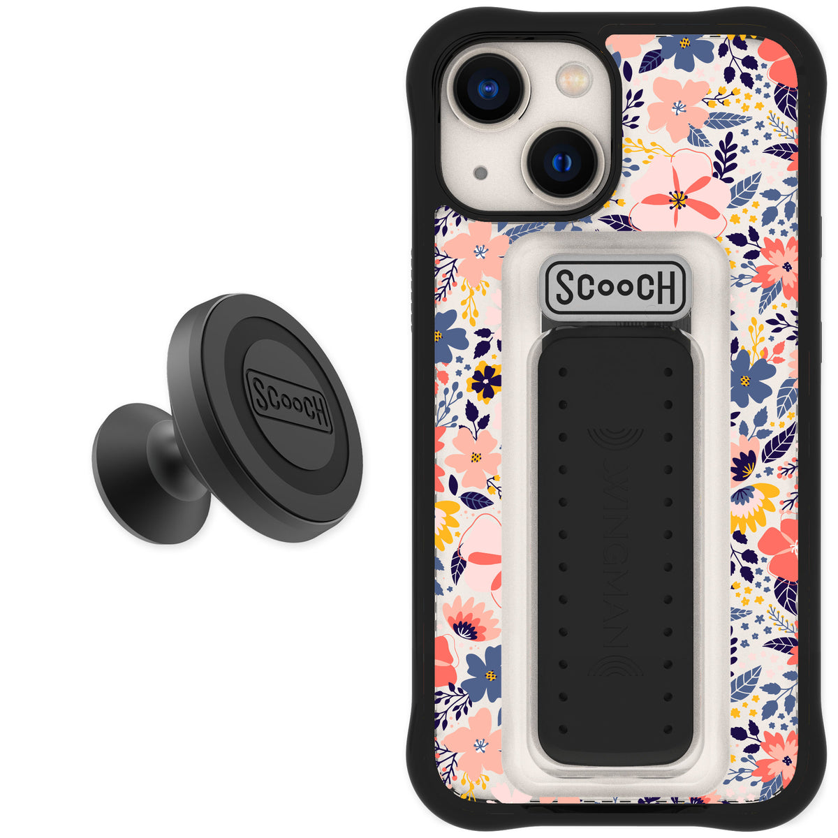 Scooch Wingman Wildflowers for iPhone 13 mini — Starter Bundle