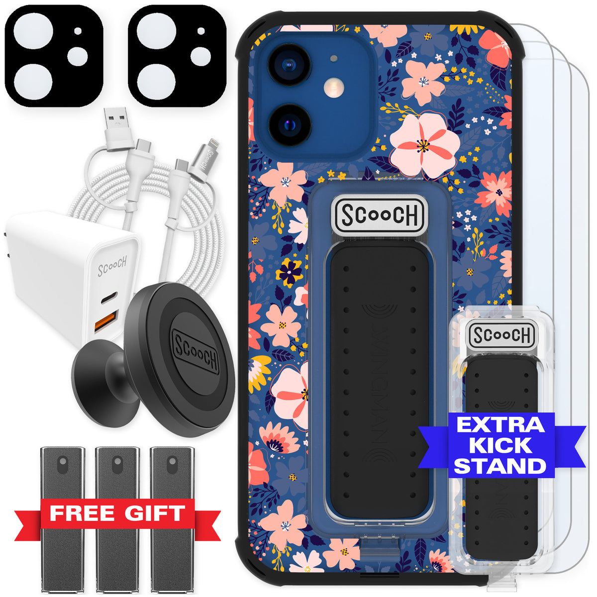 Scooch Wingman Wildflowers for iPhone 12 — Ultimate Bundle