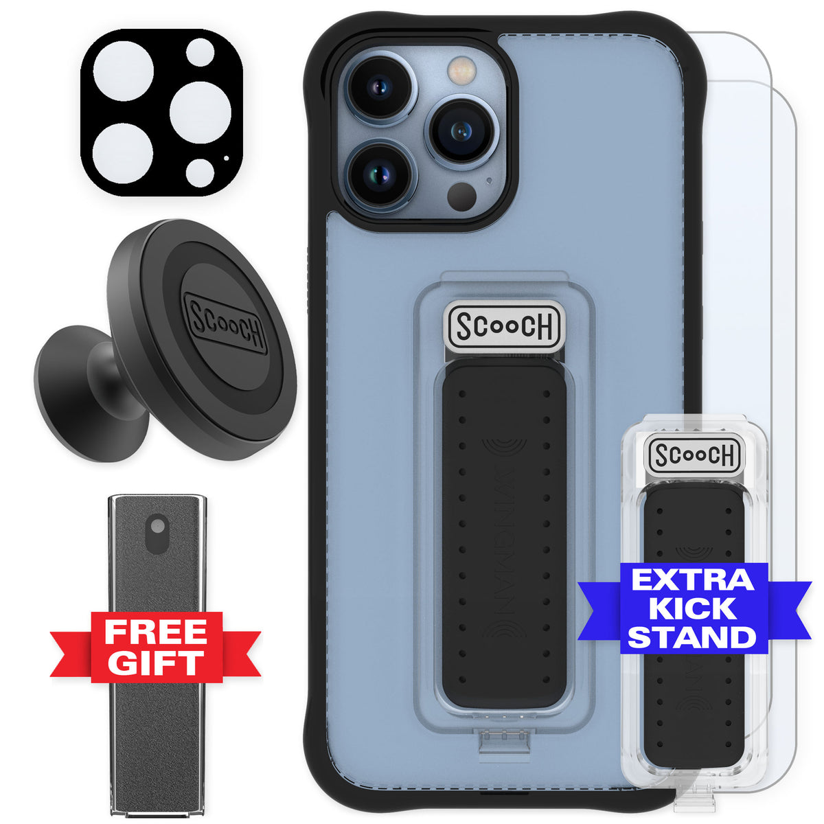 Scooch Wingman Tuxedo Clear for iPhone 13 Pro Max — Defender Bundle