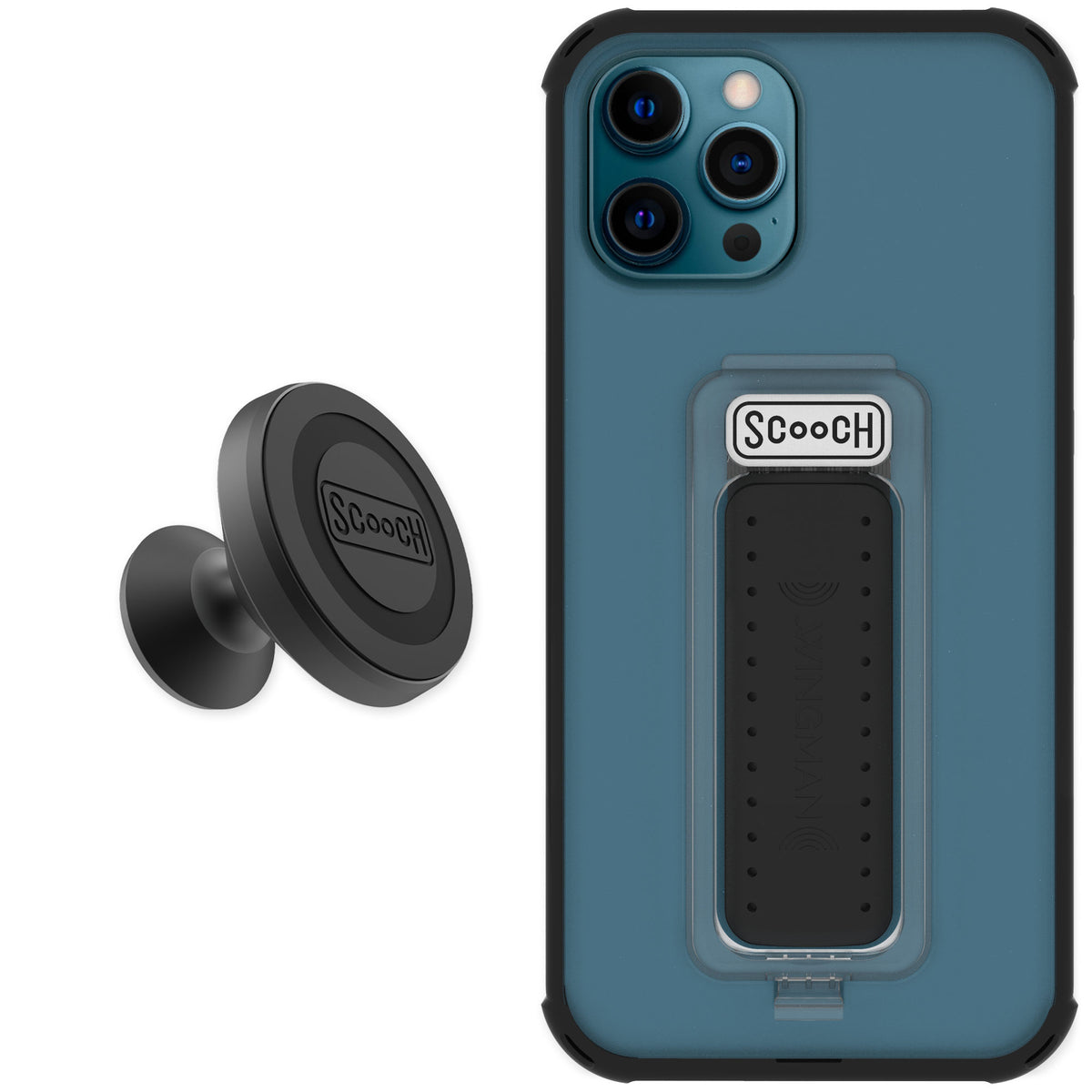 Scooch Wingman Tuxedo Clear for iPhone 12 Pro — Starter Bundle