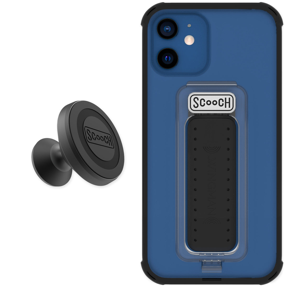 Scooch Wingman Tuxedo Clear for iPhone 12 — Starter Bundle