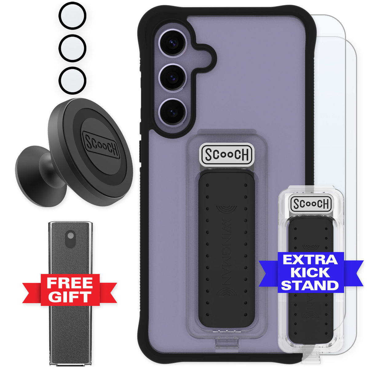 Scooch Wingman Tuxedo Clear for Galaxy S24+ — Defender Bundle