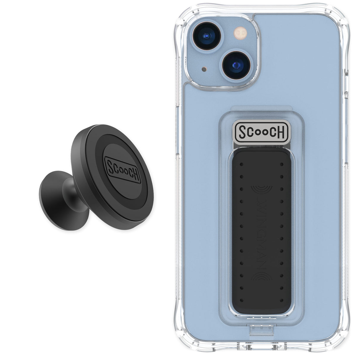 Scooch Wingman Clear for iPhone 14 — Starter Bundle