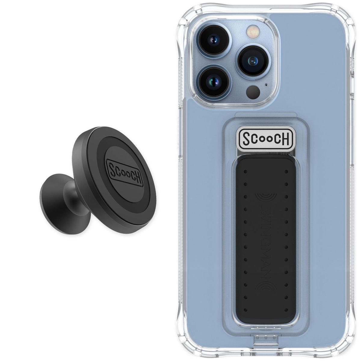 Scooch Wingman Clear for iPhone 13 Pro — Starter Bundle