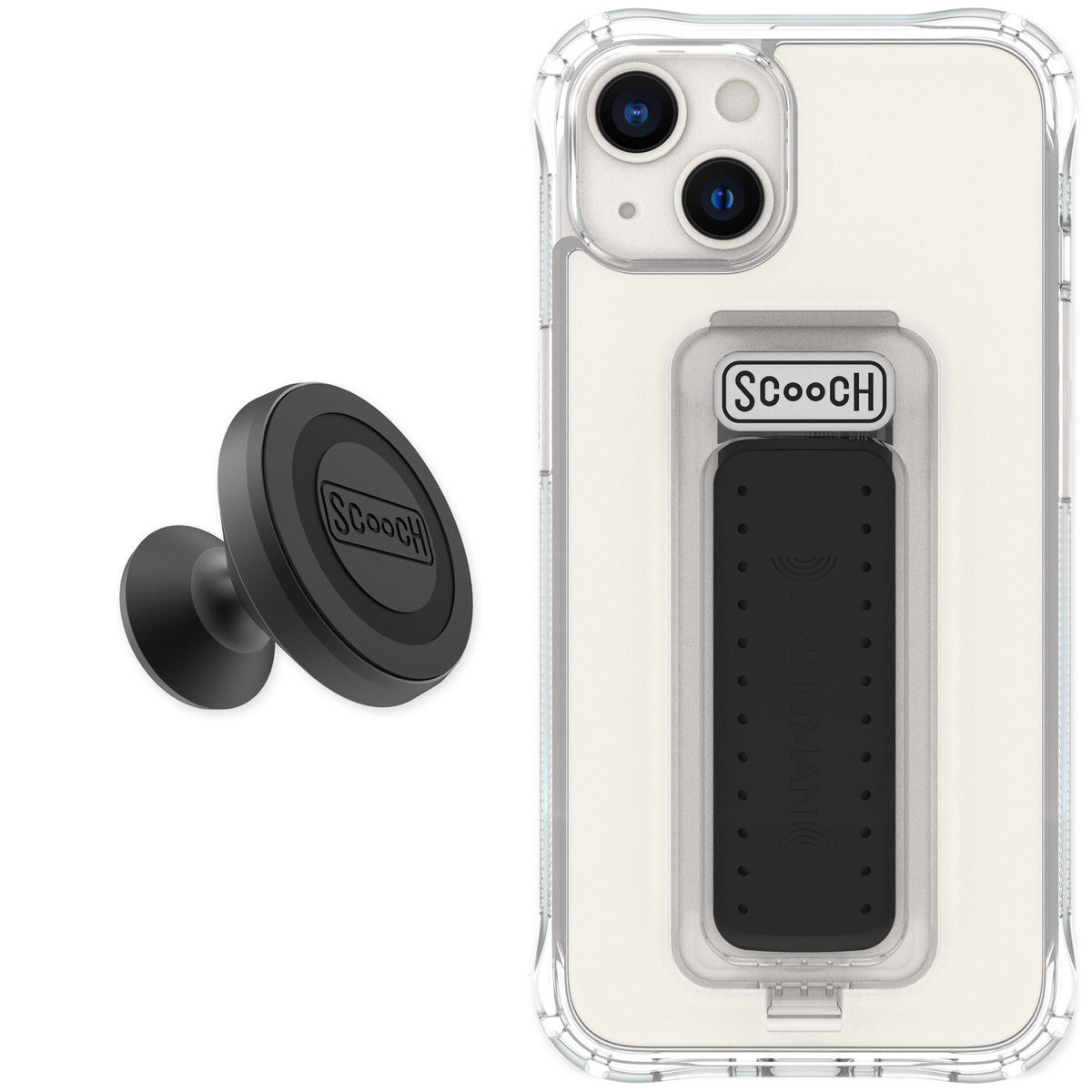 Scooch Wingman Clear for iPhone 13 — Starter Bundle