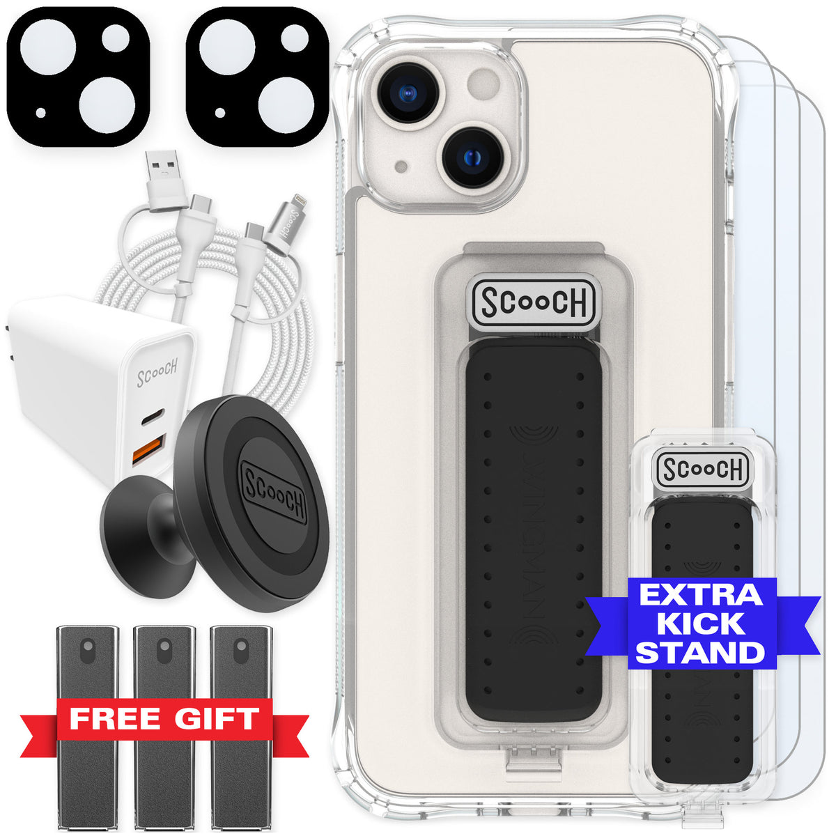Scooch Wingman Clear for iPhone 13 — Ultimate Bundle