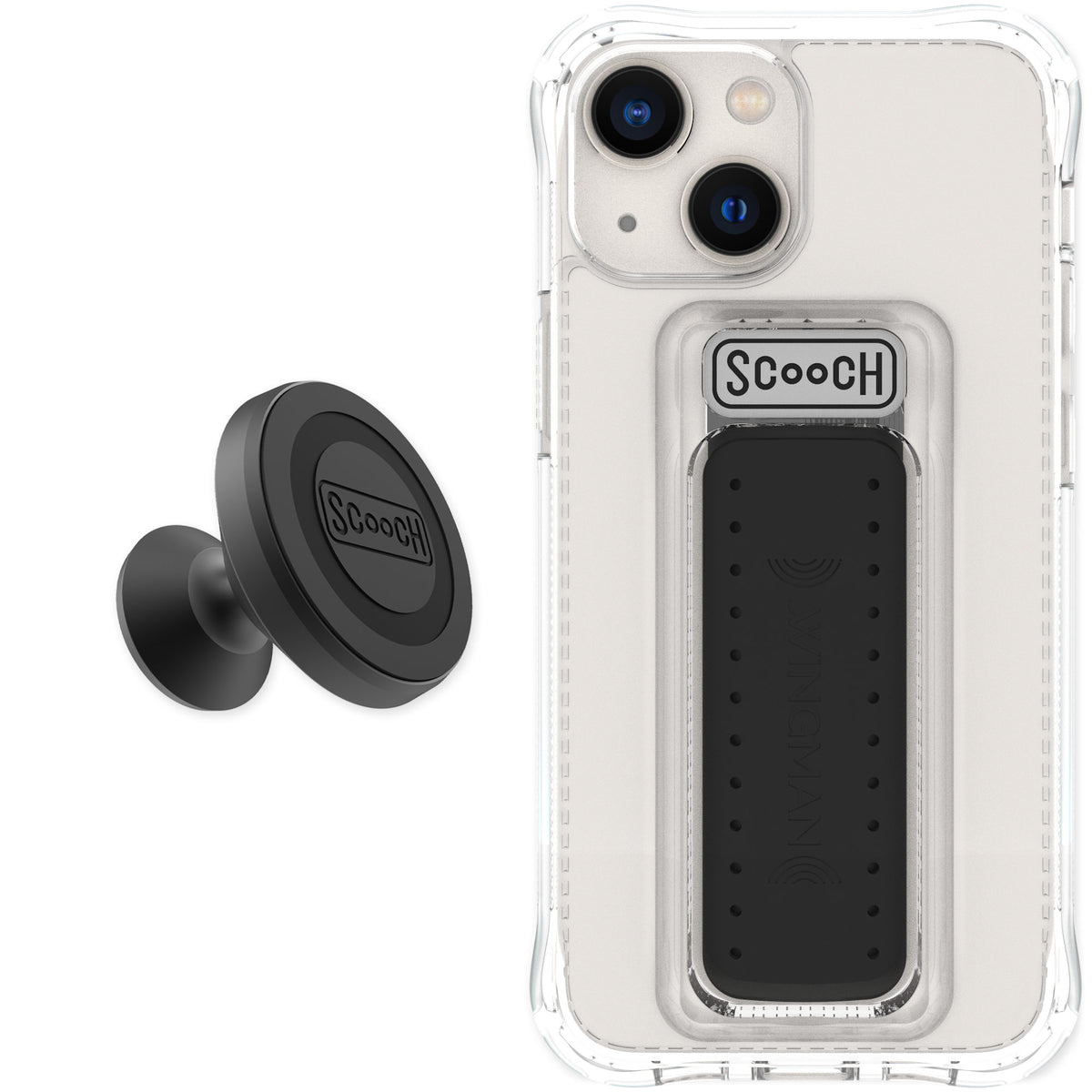 Scooch Wingman Clear for iPhone 13 mini — Starter Bundle
