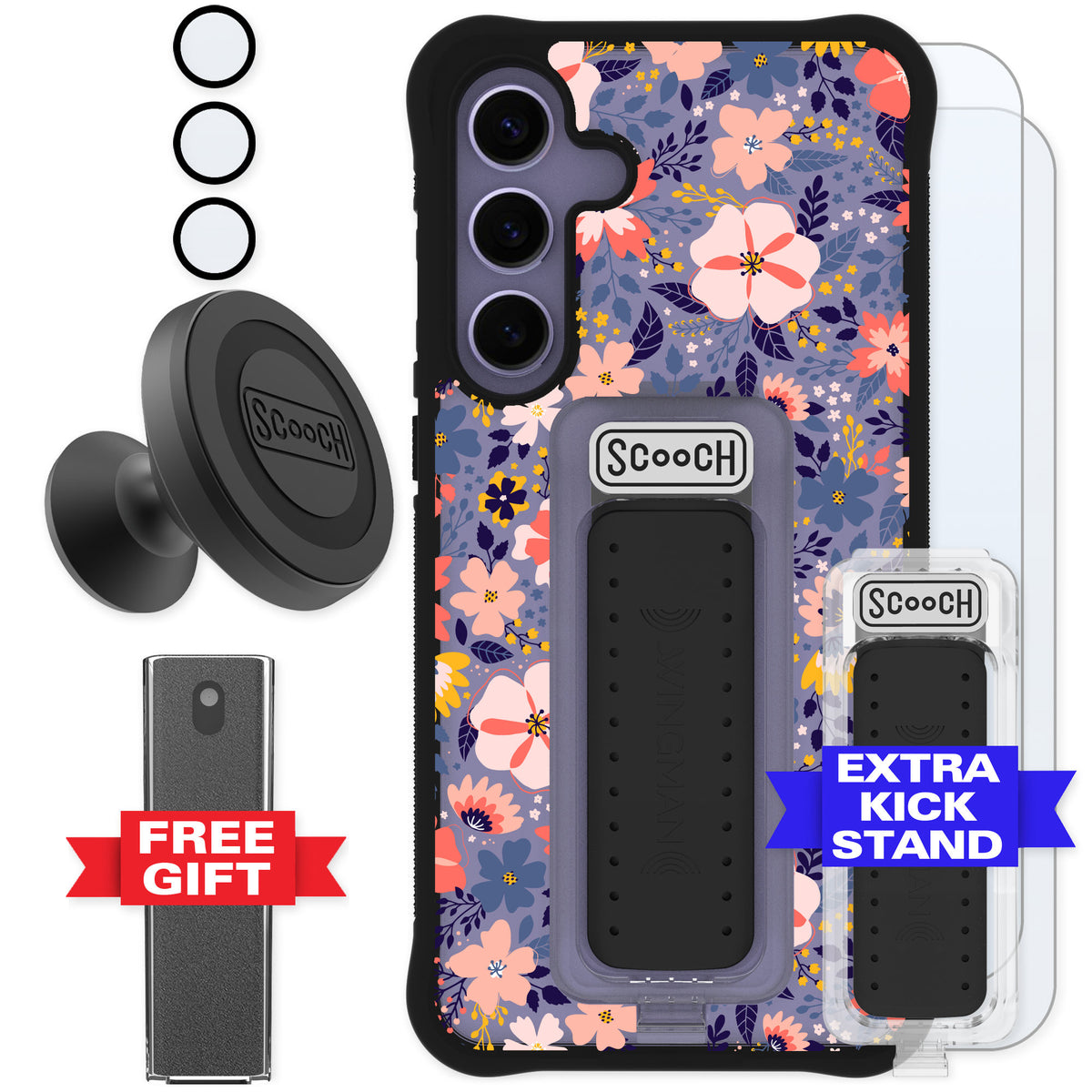Scooch Wingman Wildflowers for Galaxy S25+ — Defender Bundle