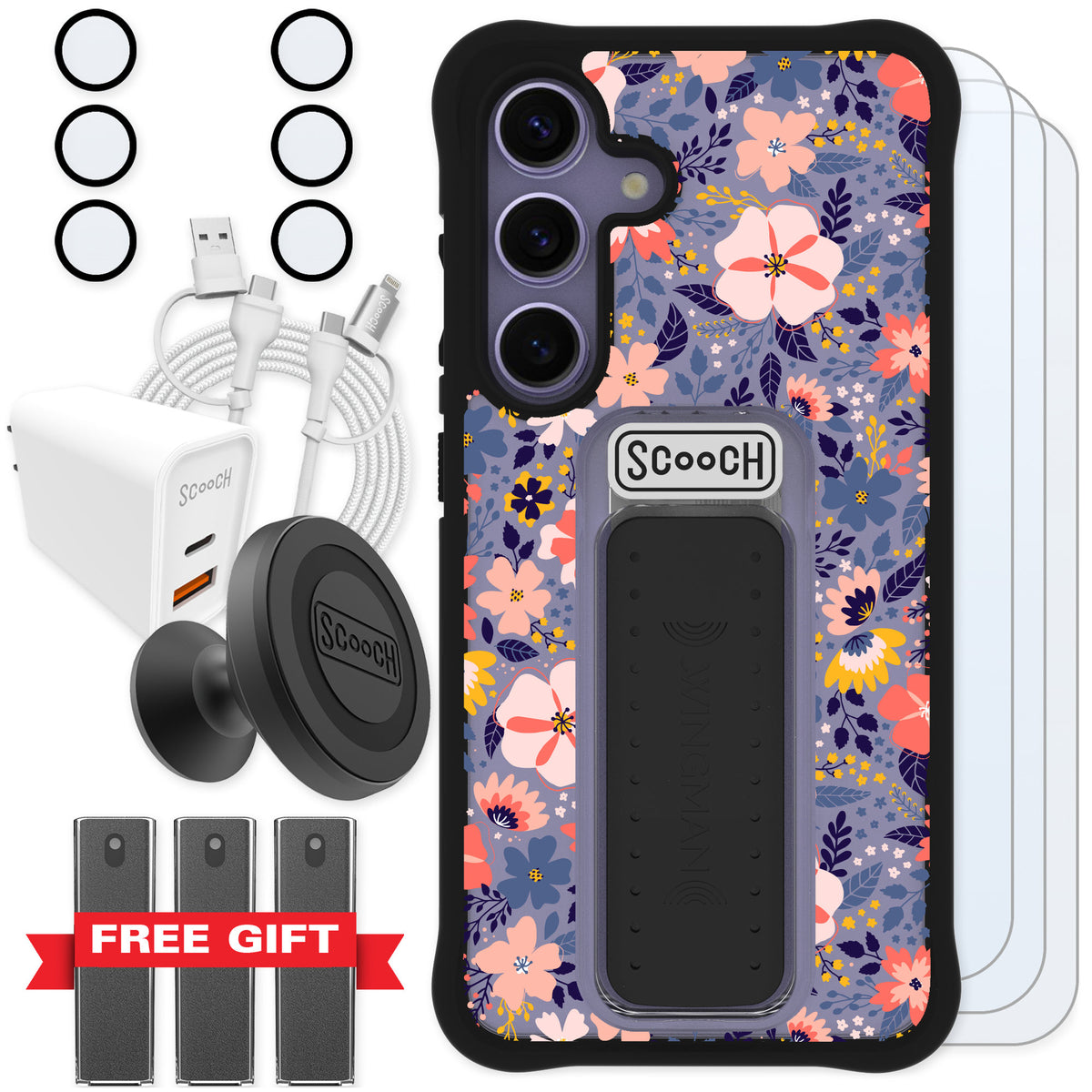 Scooch Wingman Wildflowers for Galaxy S25 — Ultimate Bundle