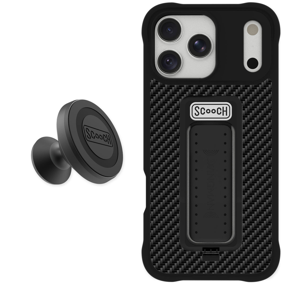 Scooch Wingman Carbon Fiber for iPhone 18 Pro Max — Starter Bundle