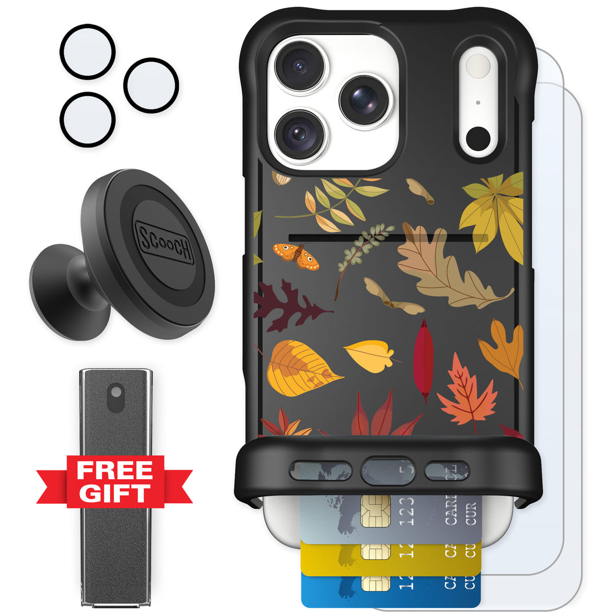 Scooch Wingmate Autumn Leaves for iPhone 18 Pro Max — Defender Bundle