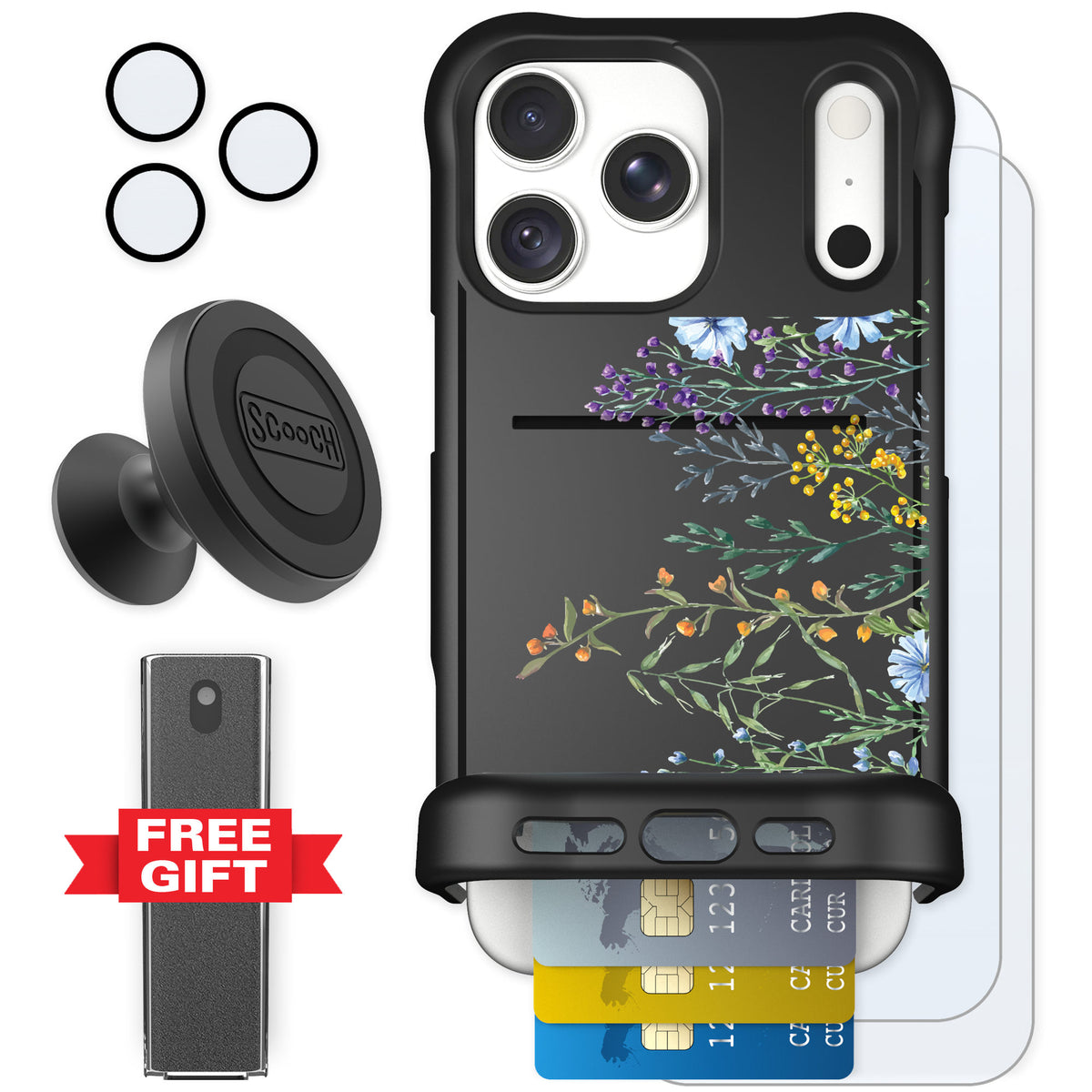 Scooch Wingmate Meadow Bloom for iPhone 18 Pro Max — Defender Bundle