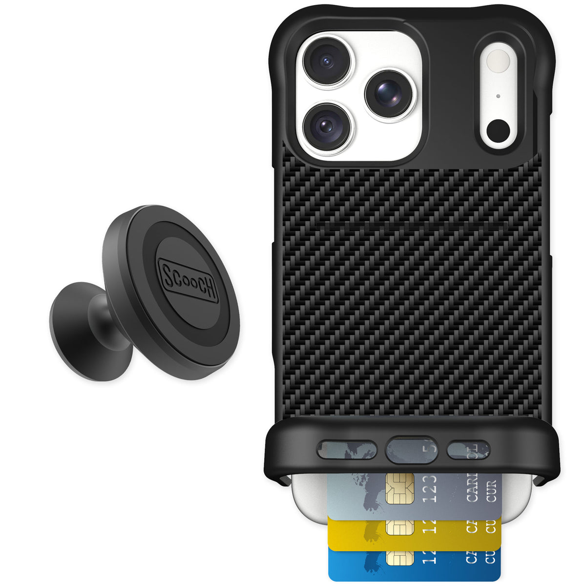 Scooch Wingmate Carbon Fiber for iPhone 18 Pro Max — Starter Bundle