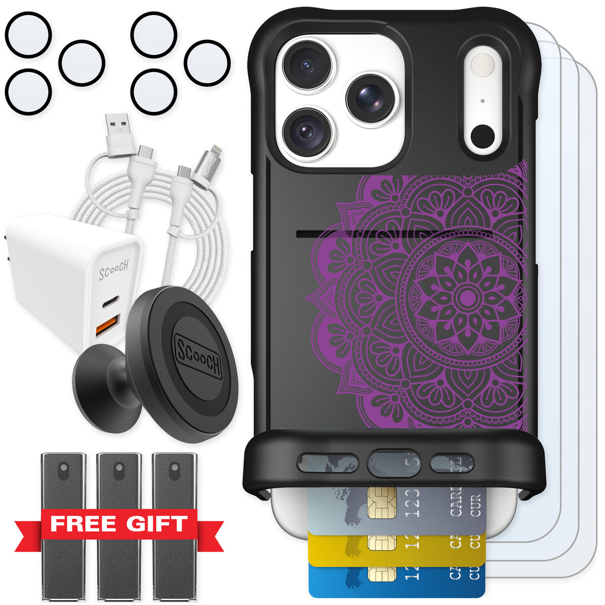 Scooch Wingmate Mandala Dreams for iPhone 18 Pro Max — Ultimate Bundle