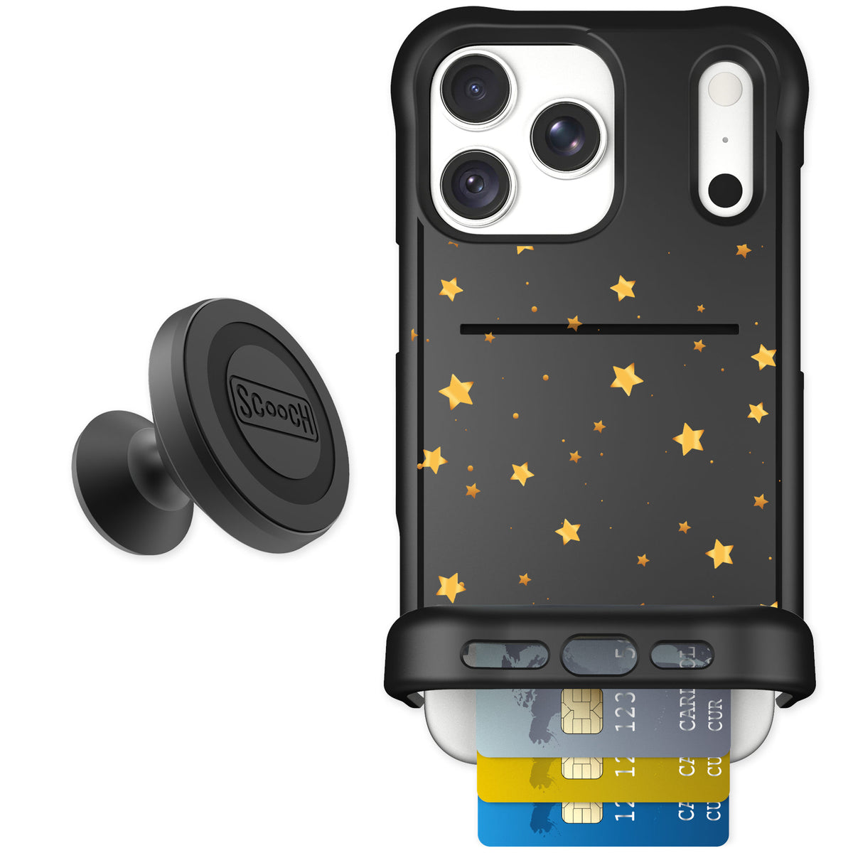 Scooch Wingmate Gold Stars for iPhone 18 Pro Max — Starter Bundle