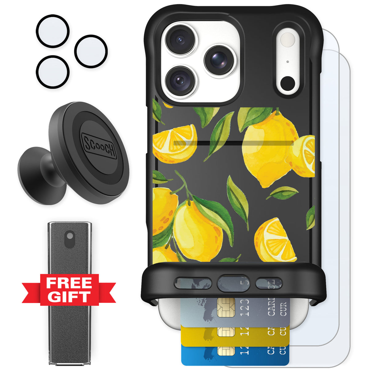 Scooch Wingmate Amalfi Lemons for iPhone 18 Pro Max — Defender Bundle
