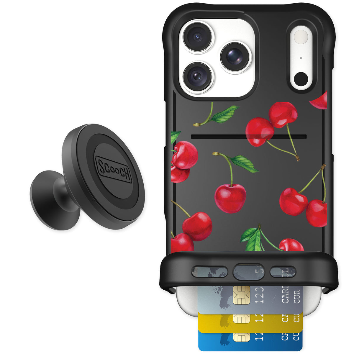 Scooch Wingmate Very Cherry for iPhone 18 Pro Max — Starter Bundle