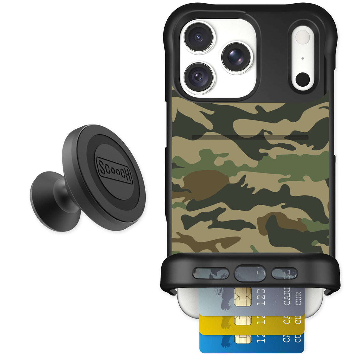Scooch Wingmate Classic Camo for iPhone 18 Pro Max — Starter Bundle