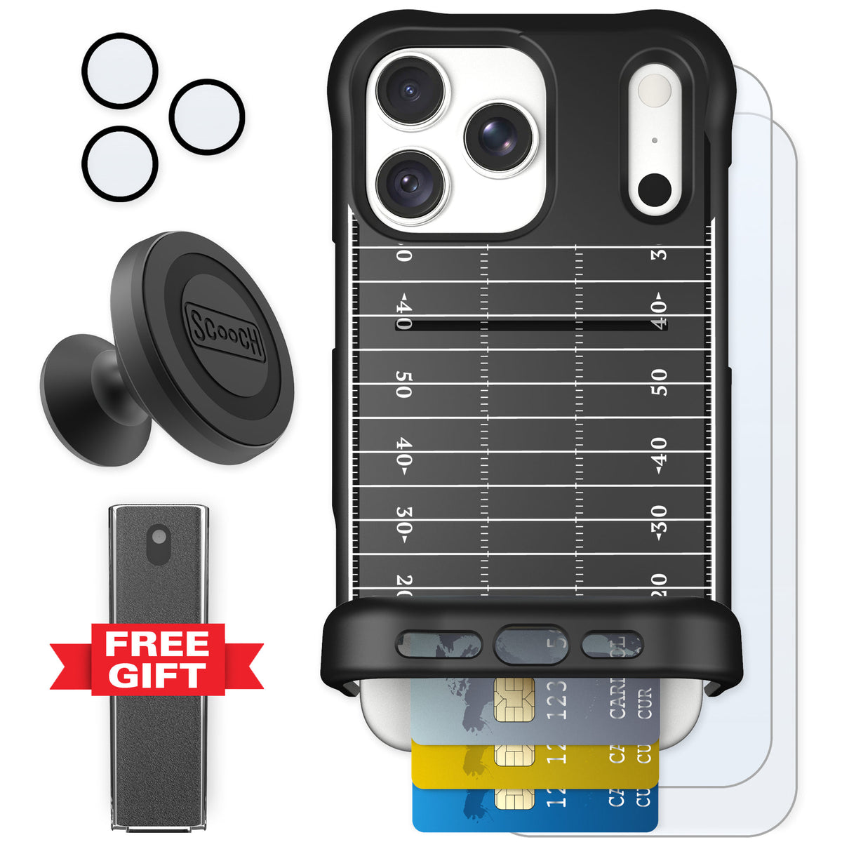 Scooch Wingmate Yard Lines for iPhone 18 Pro Max — Defender Bundle