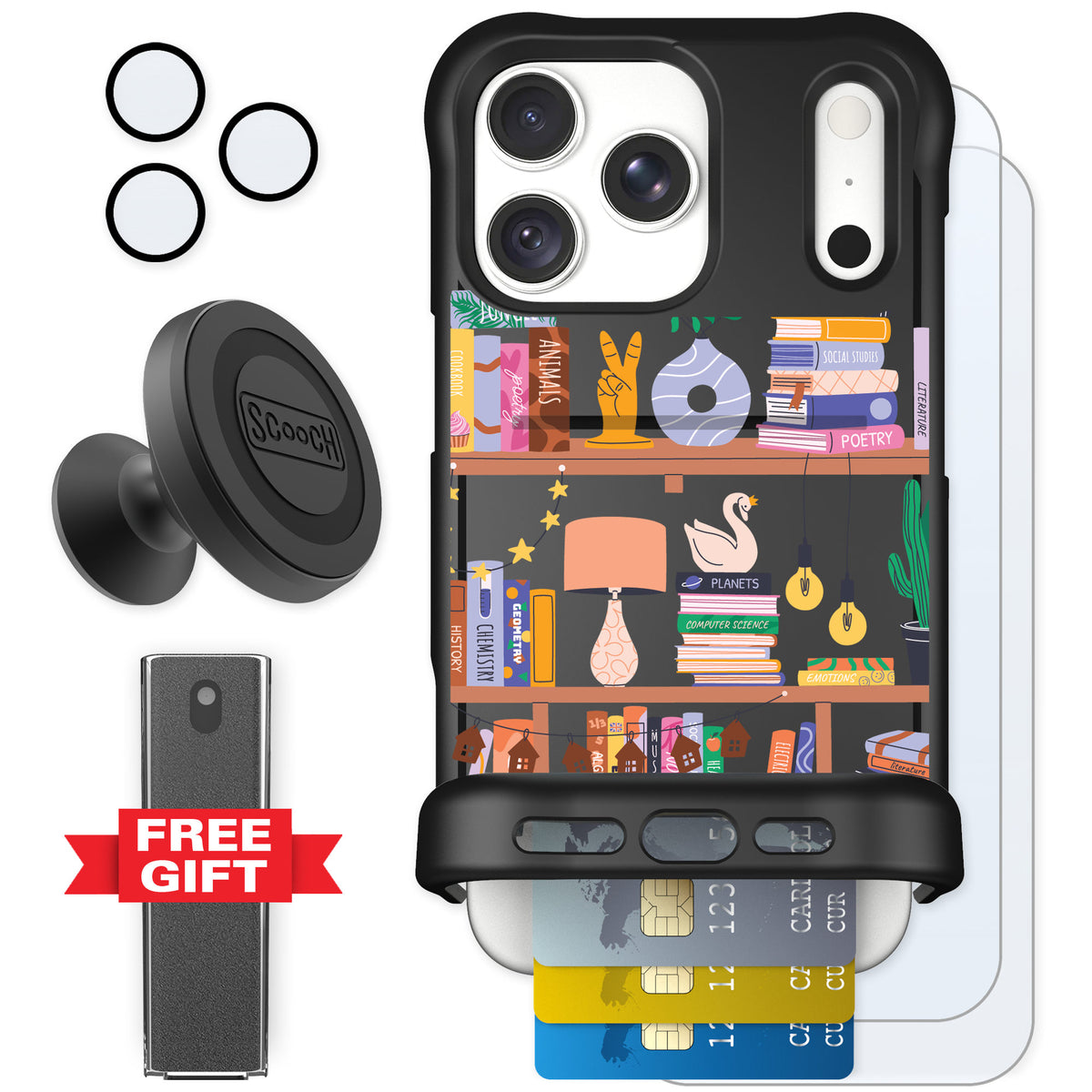 Scooch Wingmate Little Library for iPhone 18 Pro Max — Defender Bundle