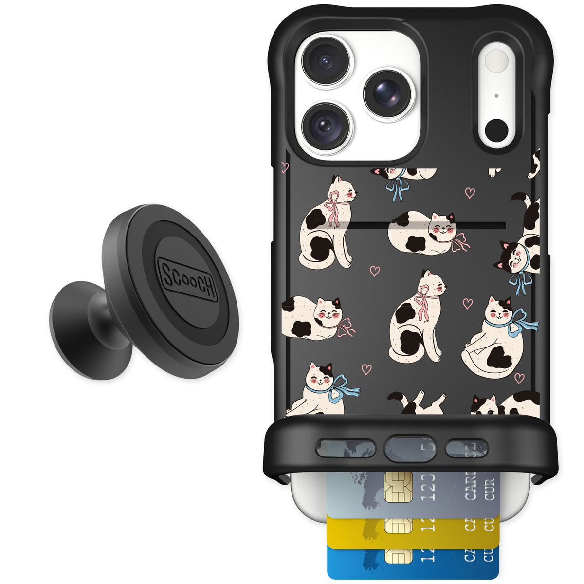 Scooch Wingmate Bow Kitties for iPhone 18 Pro Max — Starter Bundle
