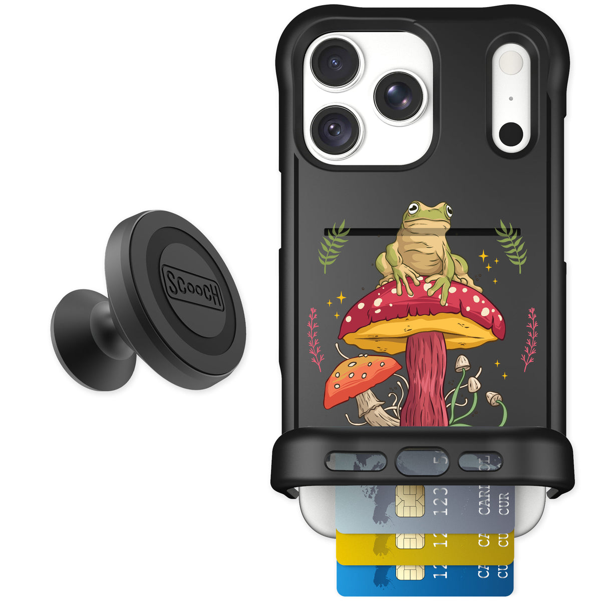 Scooch Wingmate Toadstool Frog for iPhone 18 Pro Max — Starter Bundle
