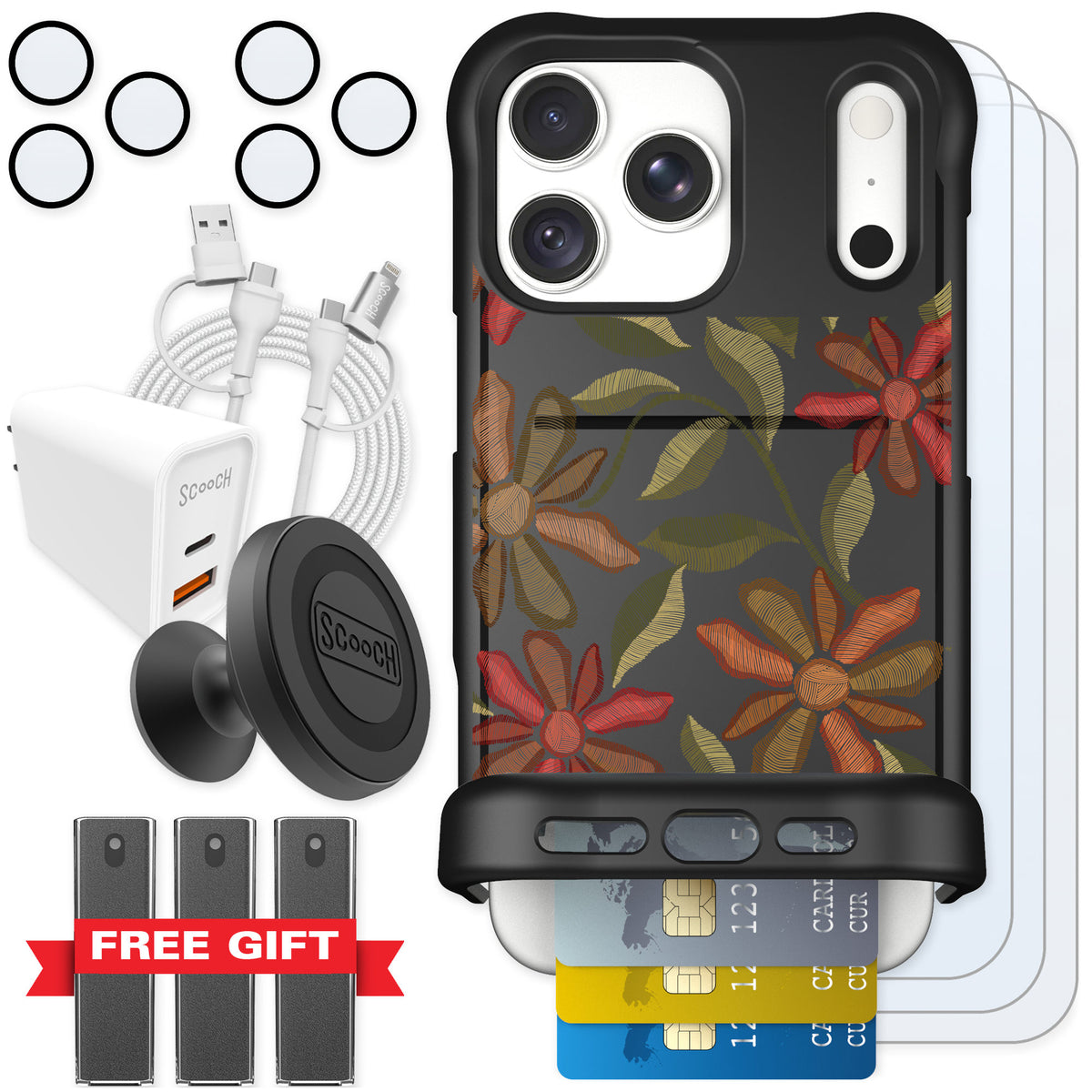 Scooch Wingmate Floral Tapestry for iPhone 18 Pro Max — Ultimate Bundle