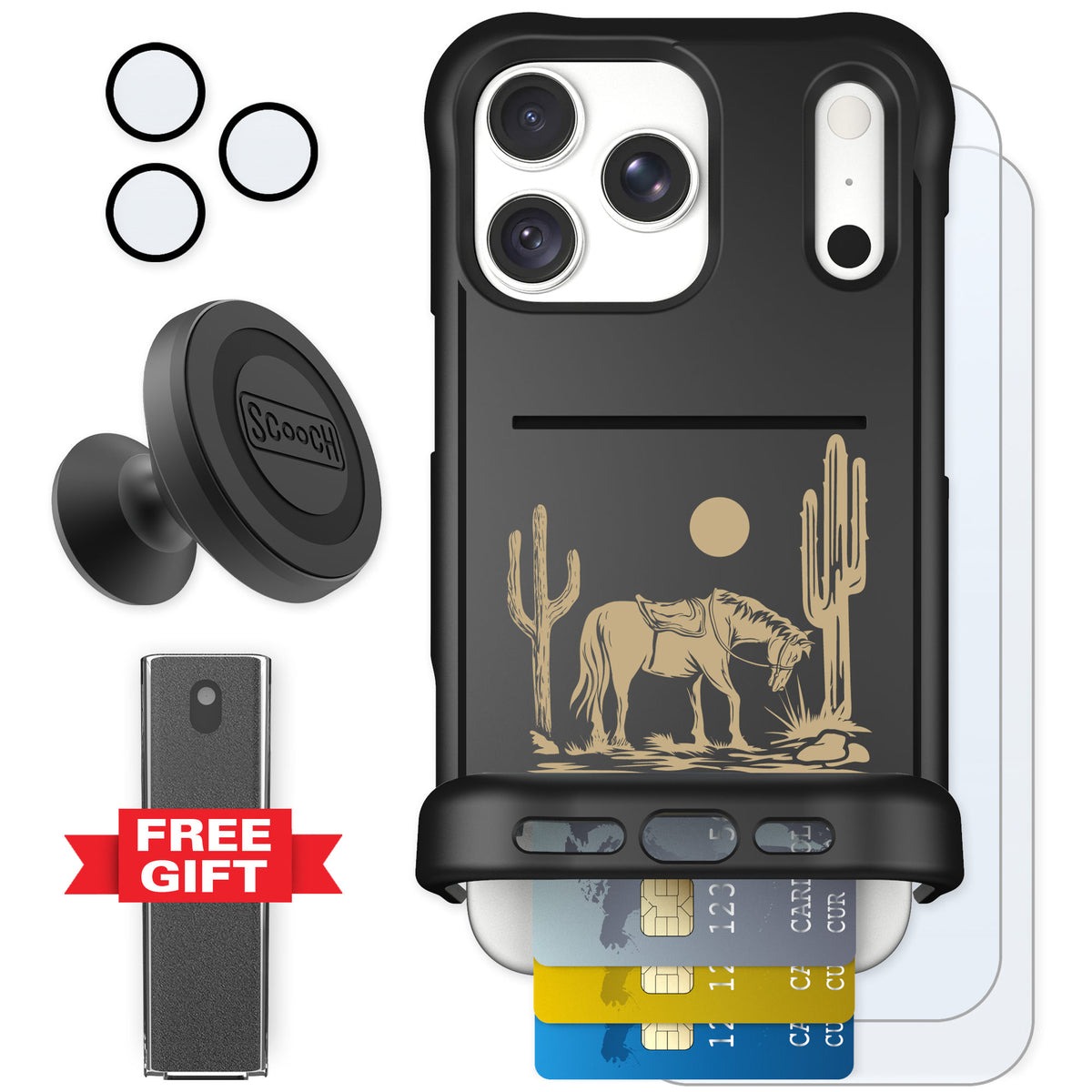 Scooch Wingmate Wild West for iPhone 18 Pro Max — Defender Bundle