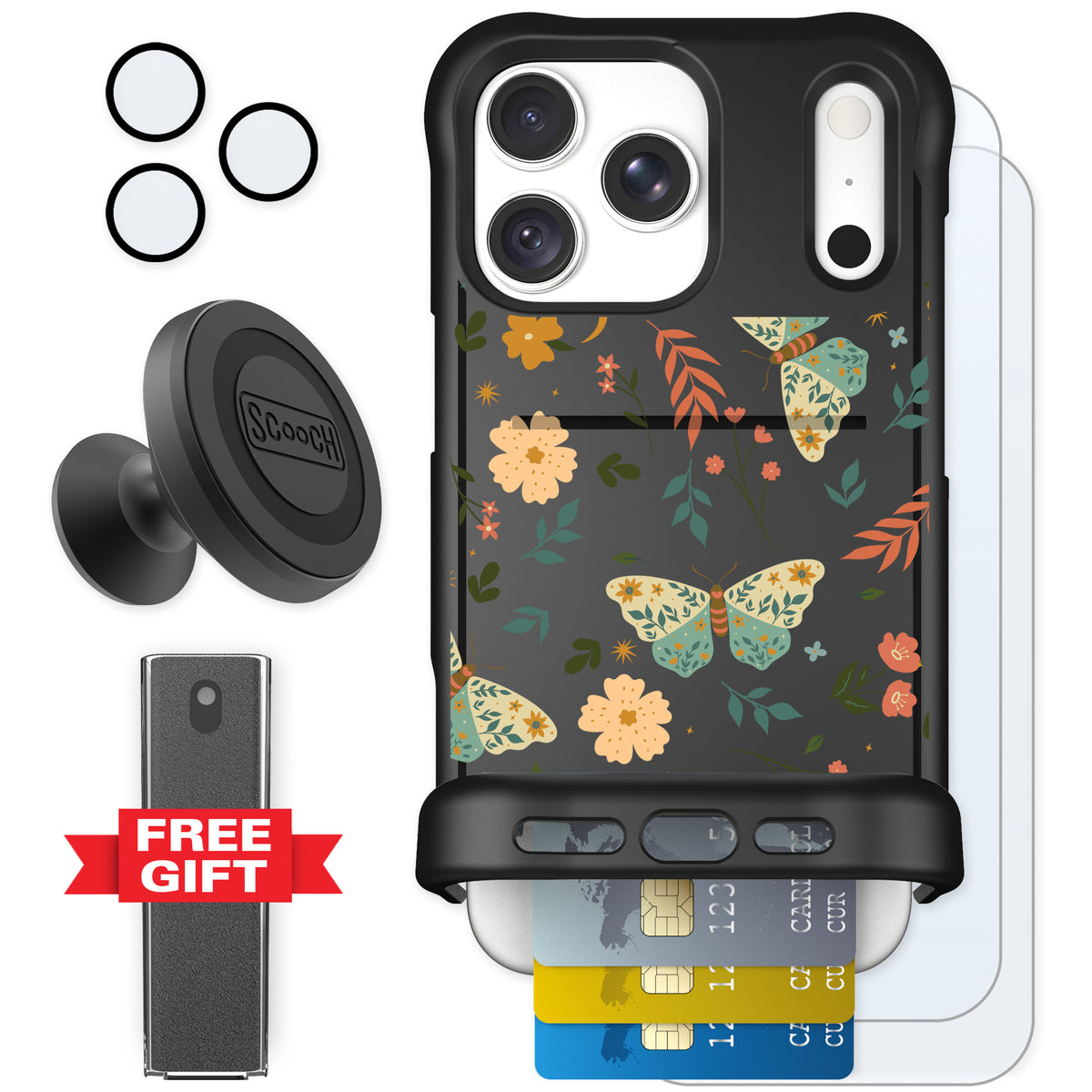 Scooch Wingmate Boho Nights for iPhone 18 Pro Max — Defender Bundle
