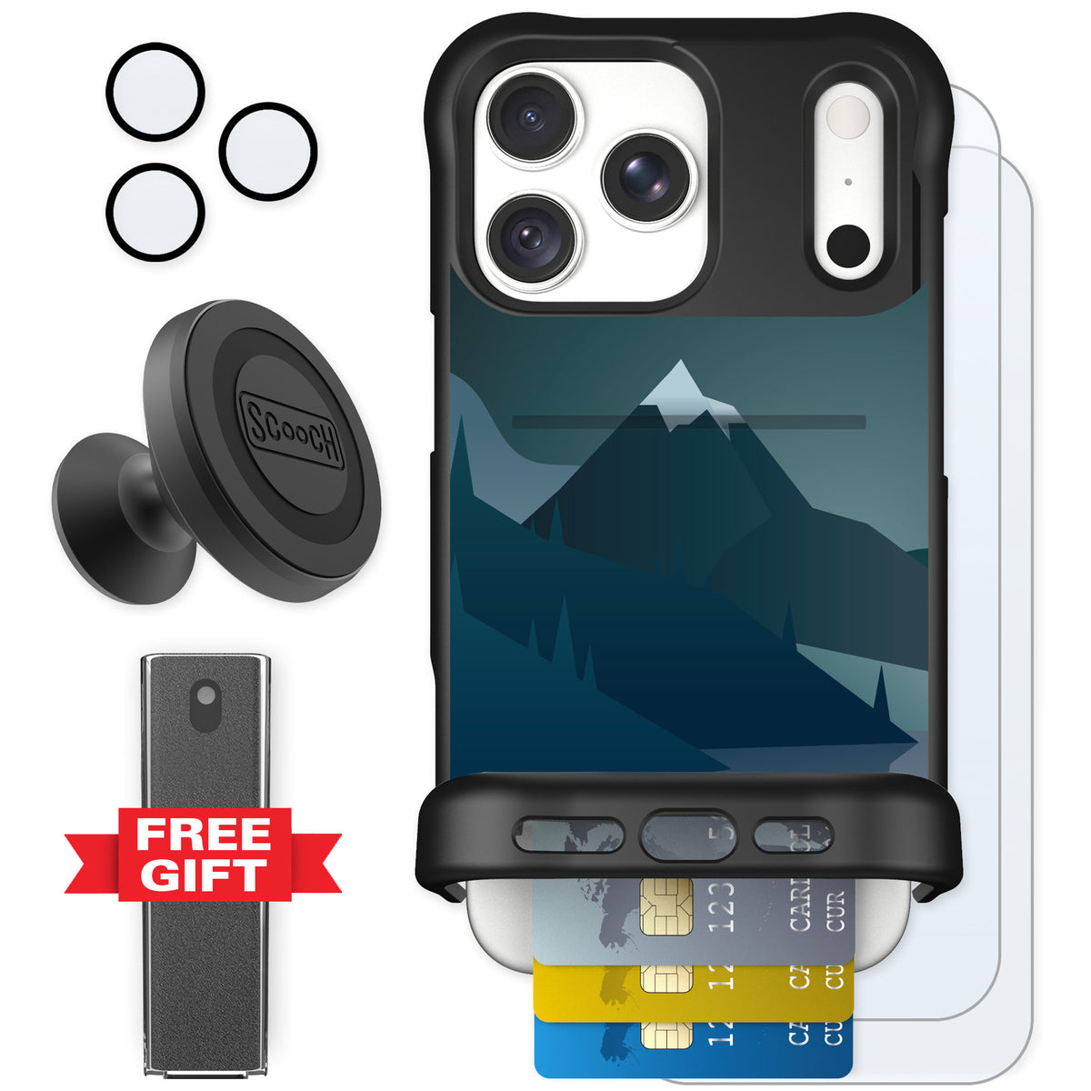 Scooch Wingmate Midnight Ridge for iPhone 18 Pro Max — Defender Bundle