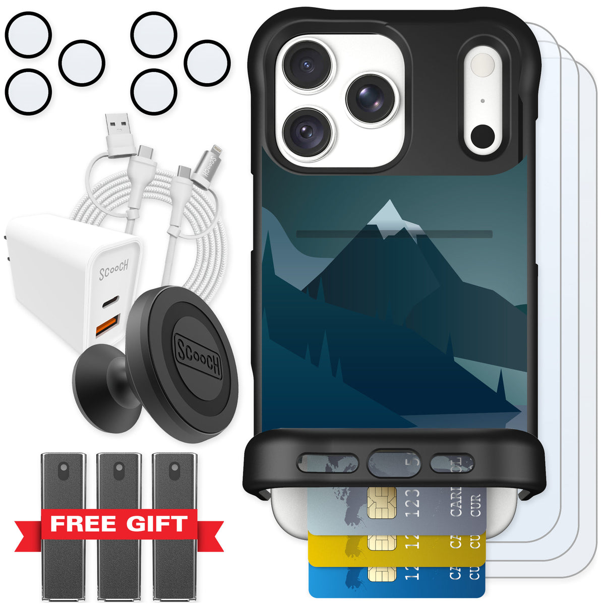 Scooch Wingmate Midnight Ridge for iPhone 18 Pro Max — Ultimate Bundle
