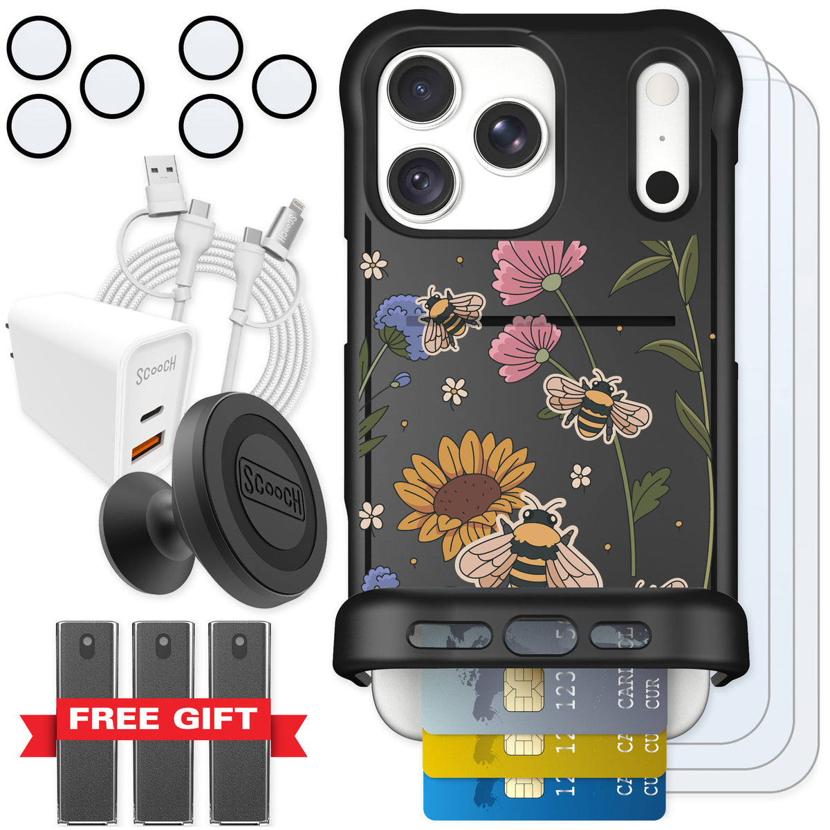 Scooch Wingmate Bee Happy for iPhone 18 Pro Max — Ultimate Bundle