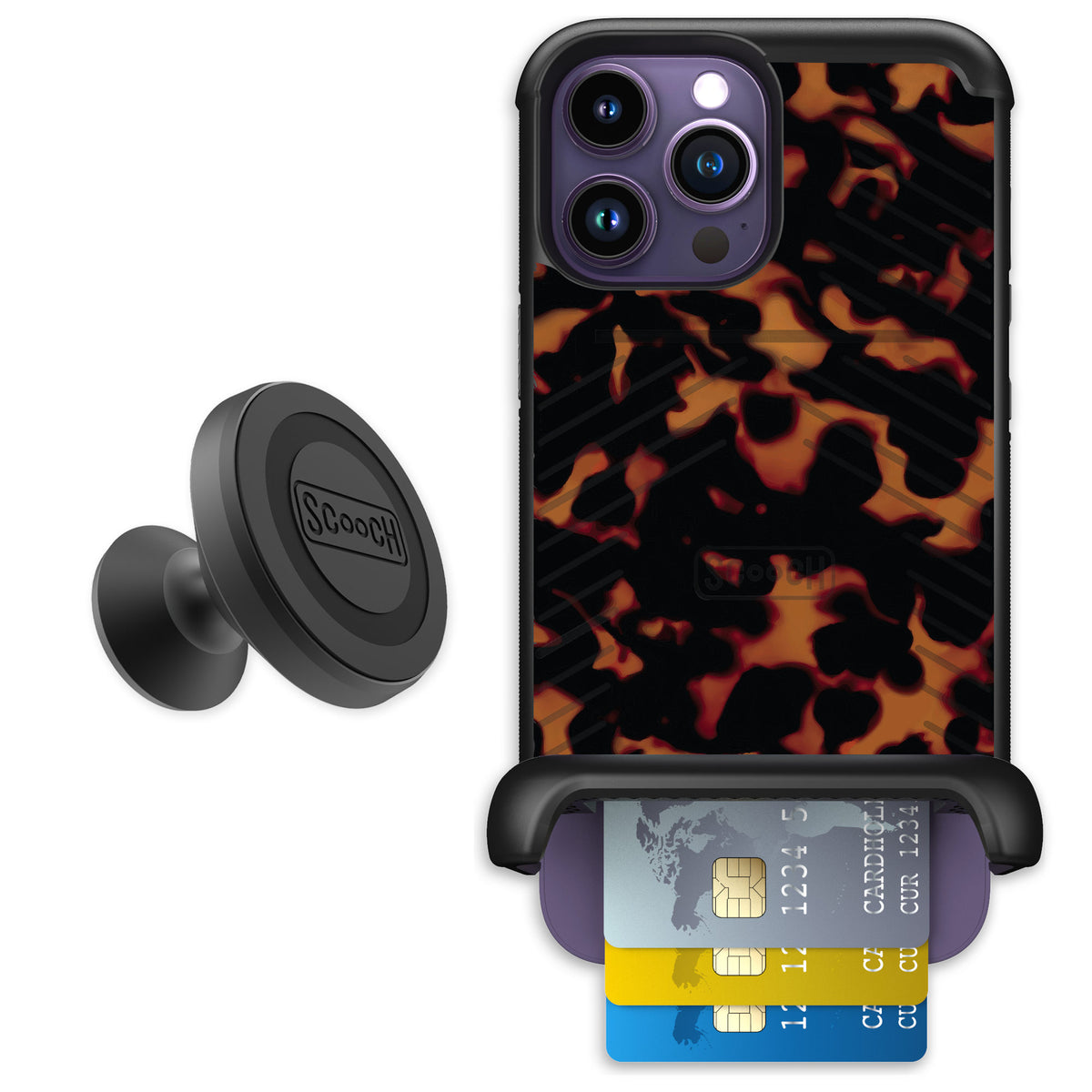 Scooch Wingmate Tortoise Shell for iPhone 14 Pro Max — Starter Bundle