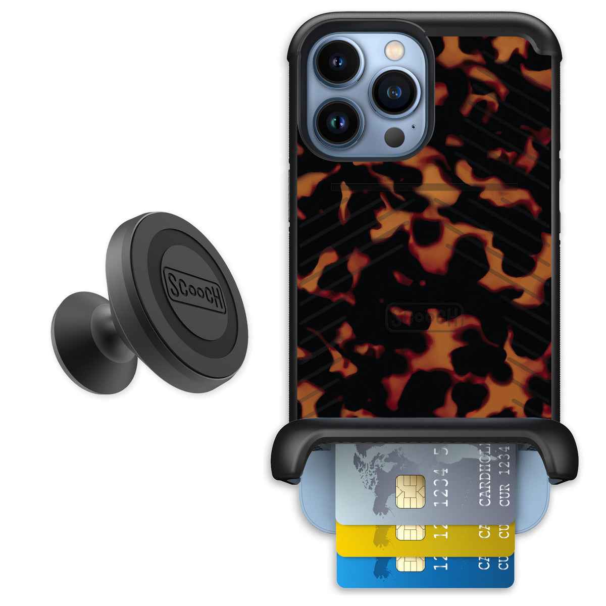 Scooch Wingmate Tortoise Shell for iPhone 13 Pro Max — Starter Bundle