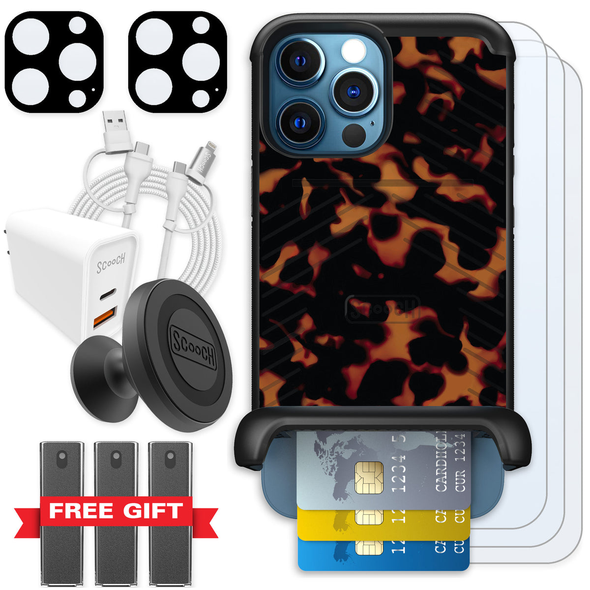 Scooch Wingmate Tortoise Shell for iPhone 12 Pro Max — Ultimate Bundle
