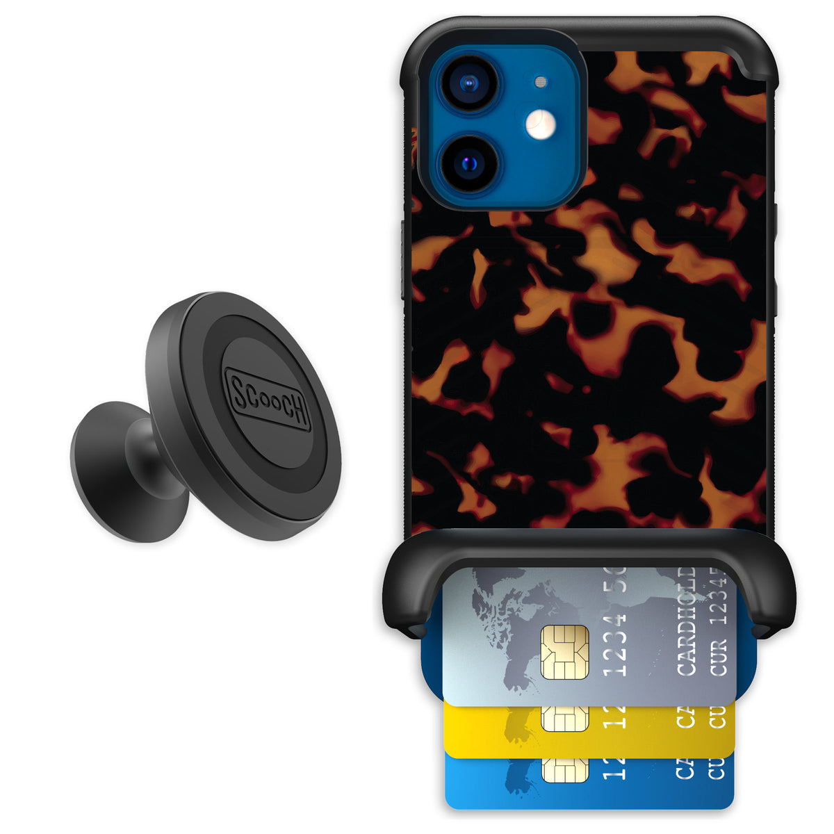 Scooch Wingmate Tortoise Shell for iPhone 12 mini — Starter Bundle