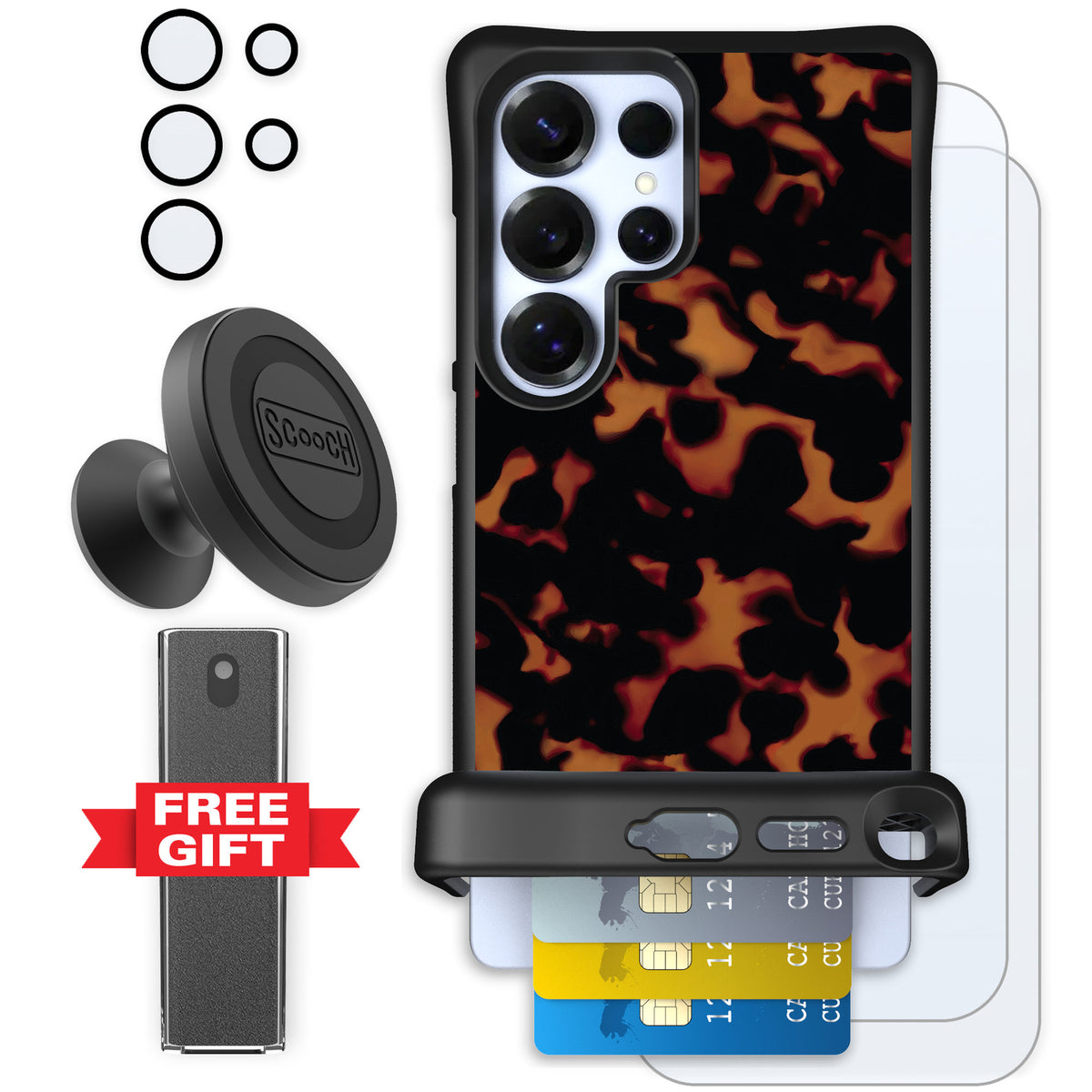 Scooch Wingmate Tortoise Shell for Galaxy S25 Ultra — Defender Bundle