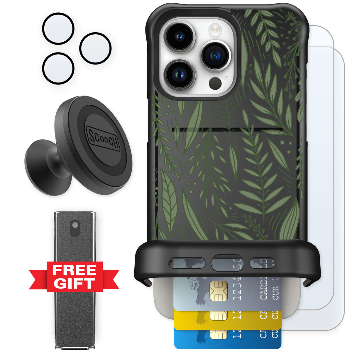 Scooch Wingmate Willow Garden for iPhone 15 Pro Max — Defender Bundle