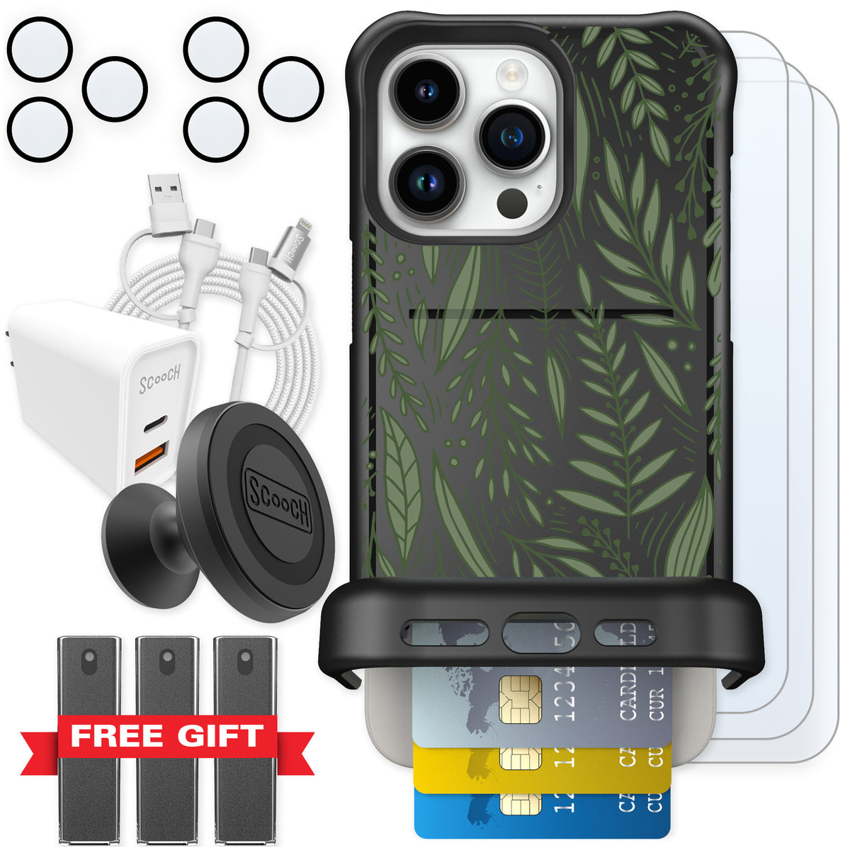 Scooch Wingmate Willow Garden for iPhone 15 Pro Max — Ultimate Bundle