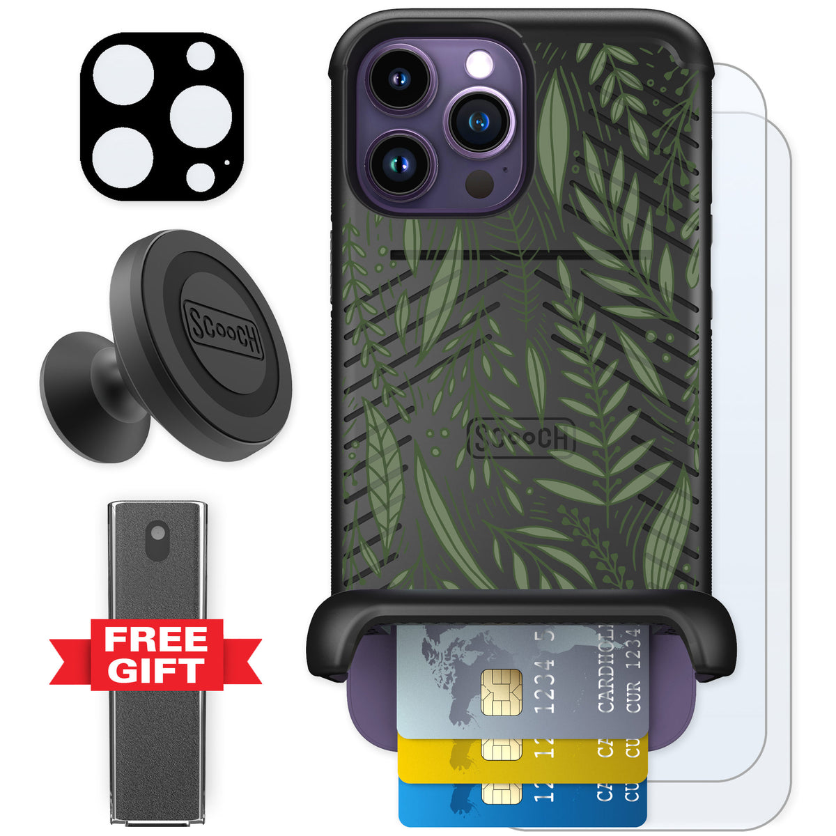 Scooch Wingmate Willow Garden for iPhone 14 Pro Max — Defender Bundle