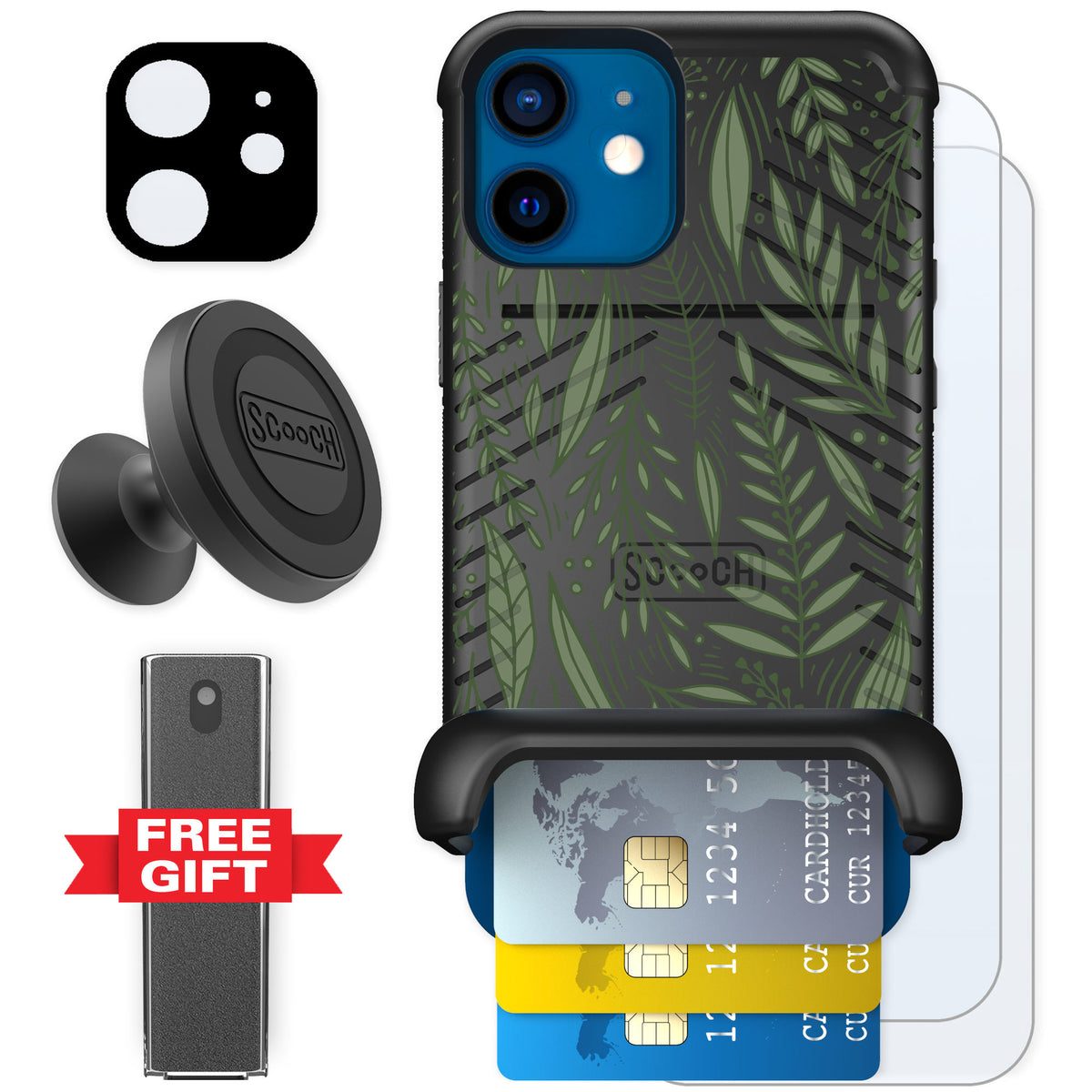Scooch Wingmate Willow Garden for iPhone 12 mini — Defender Bundle