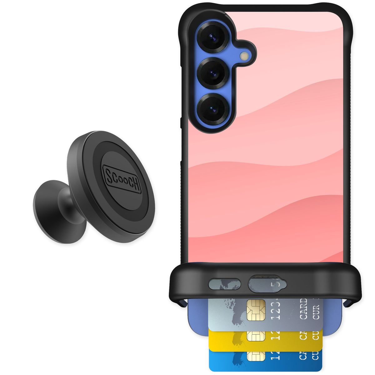 Scooch Wingmate Pink Waves for Galaxy S25+ — Starter Bundle