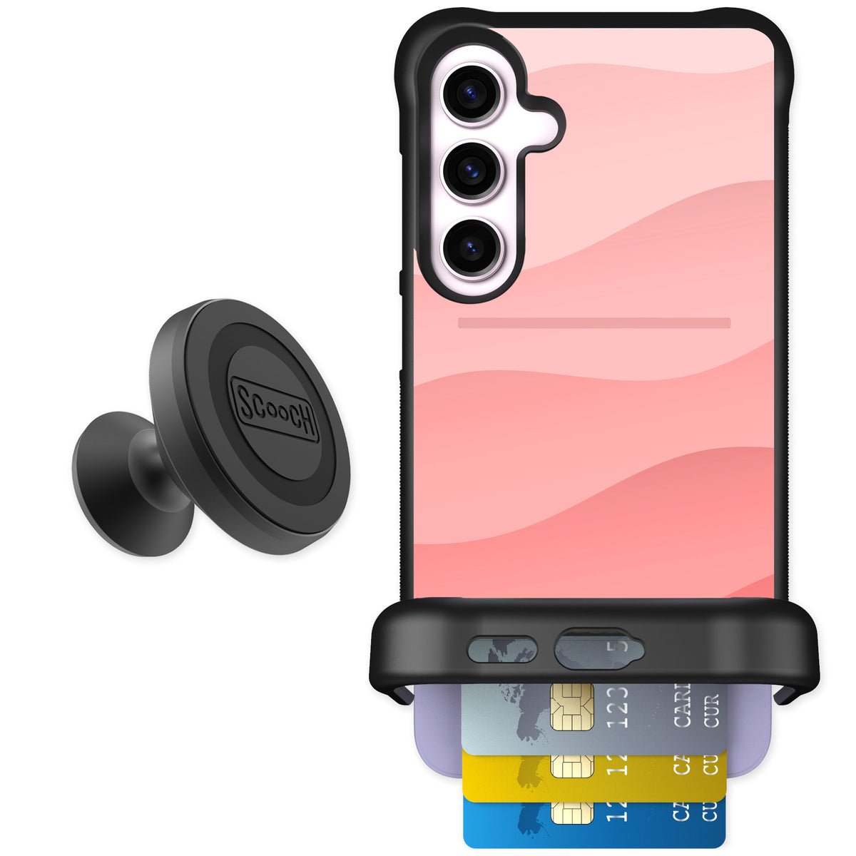Scooch Wingmate Pink Waves for Galaxy S24+ — Starter Bundle