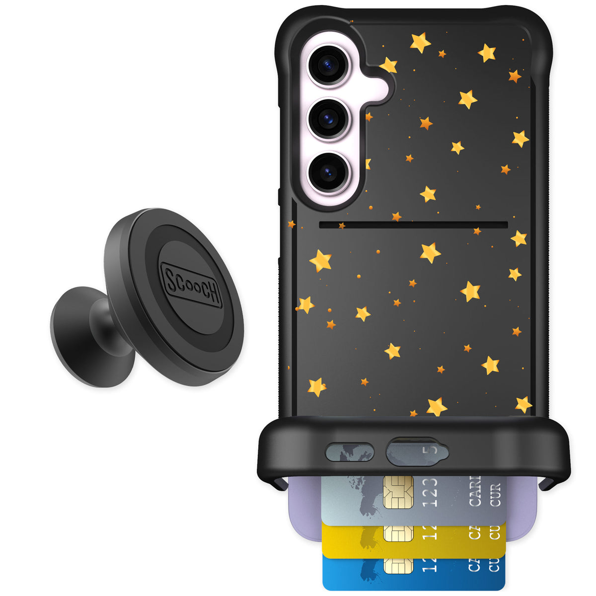 Scooch Wingmate Gold Stars for Galaxy S24+ — Starter Bundle