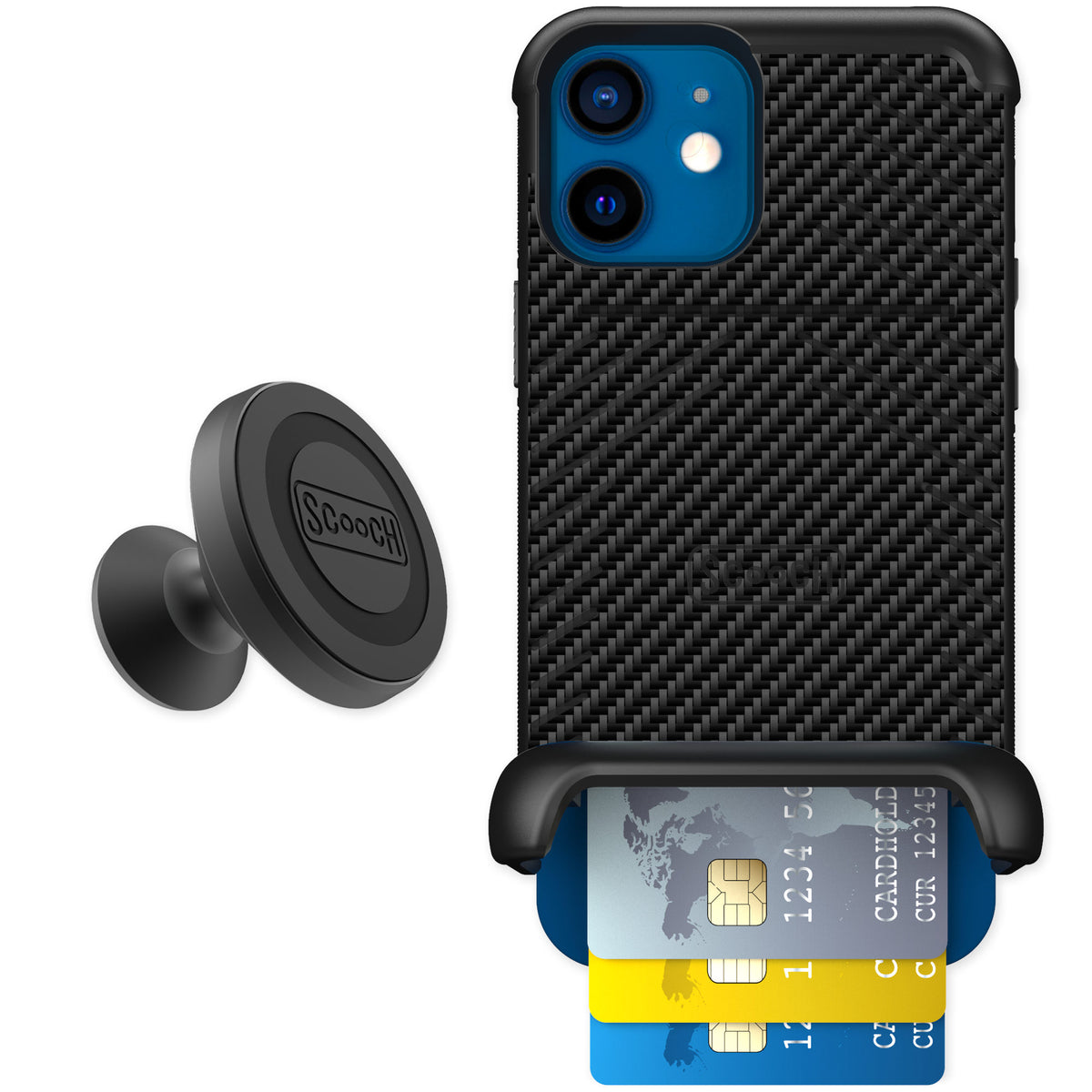 Scooch Wingmate Carbon Fiber for iPhone 12 — Starter Bundle