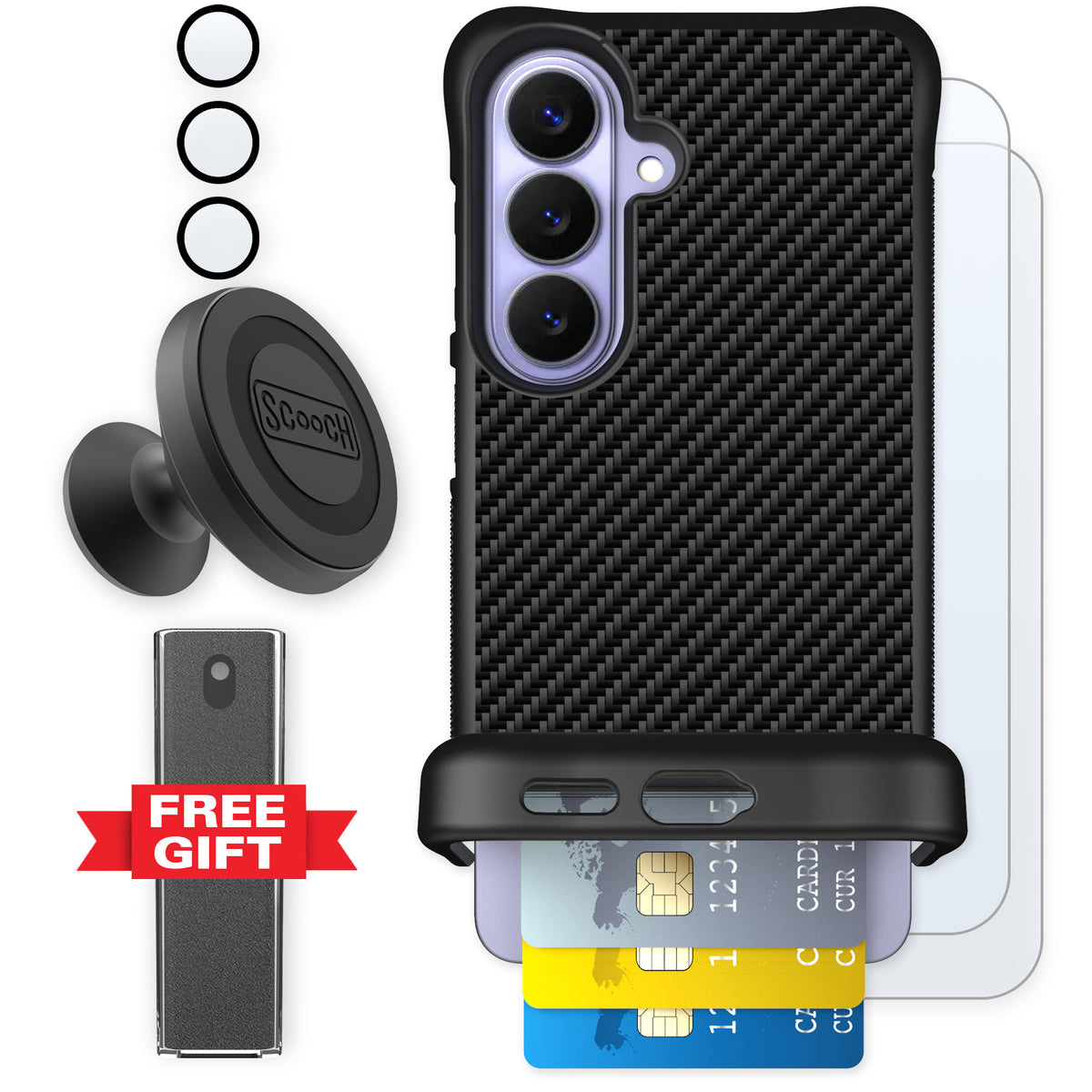 Scooch Wingmate Carbon Fiber for Galaxy S26 — Defender Bundle